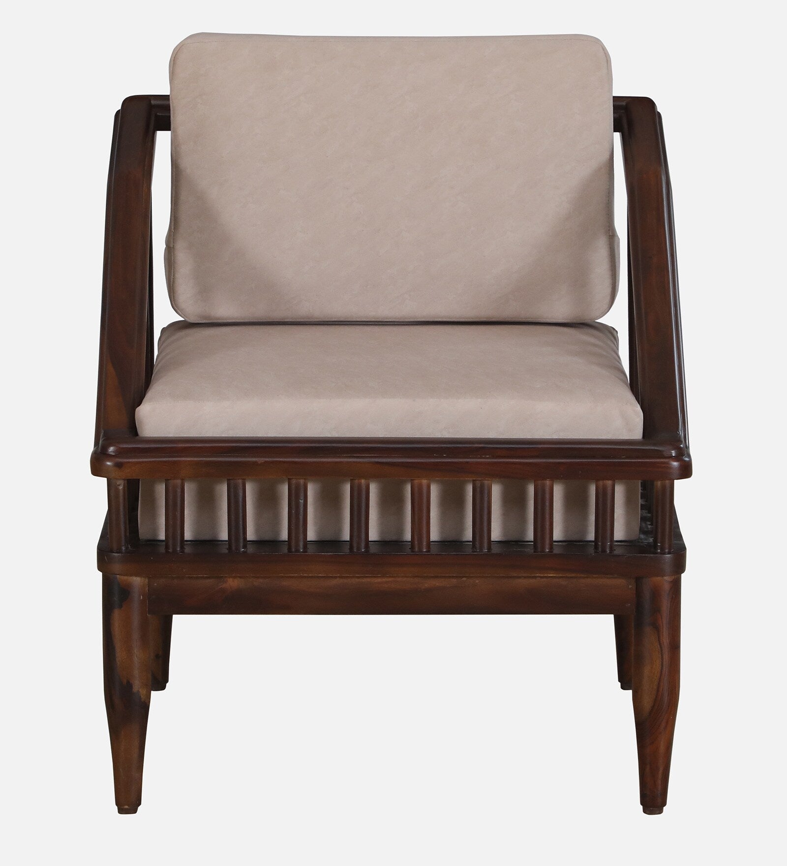 Kotla Sheesham Wood 1 Seater Sofa In Provincial Teak Finish - Febonic Living