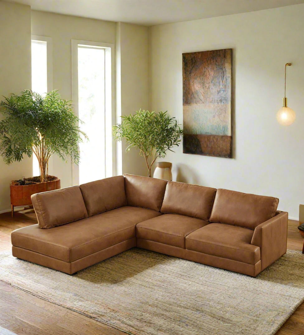 Kavel Fabric Modular Sectional Sofa In Carmel Beige Colour