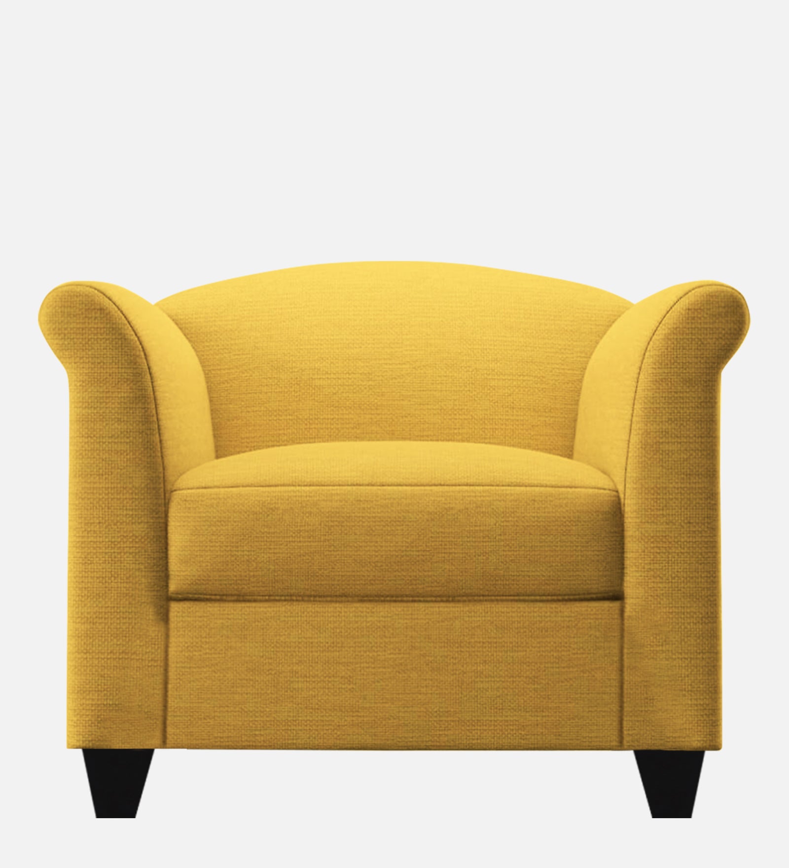 Kimber Fabric 1 Seater Sofa In Bold Yellow Colour