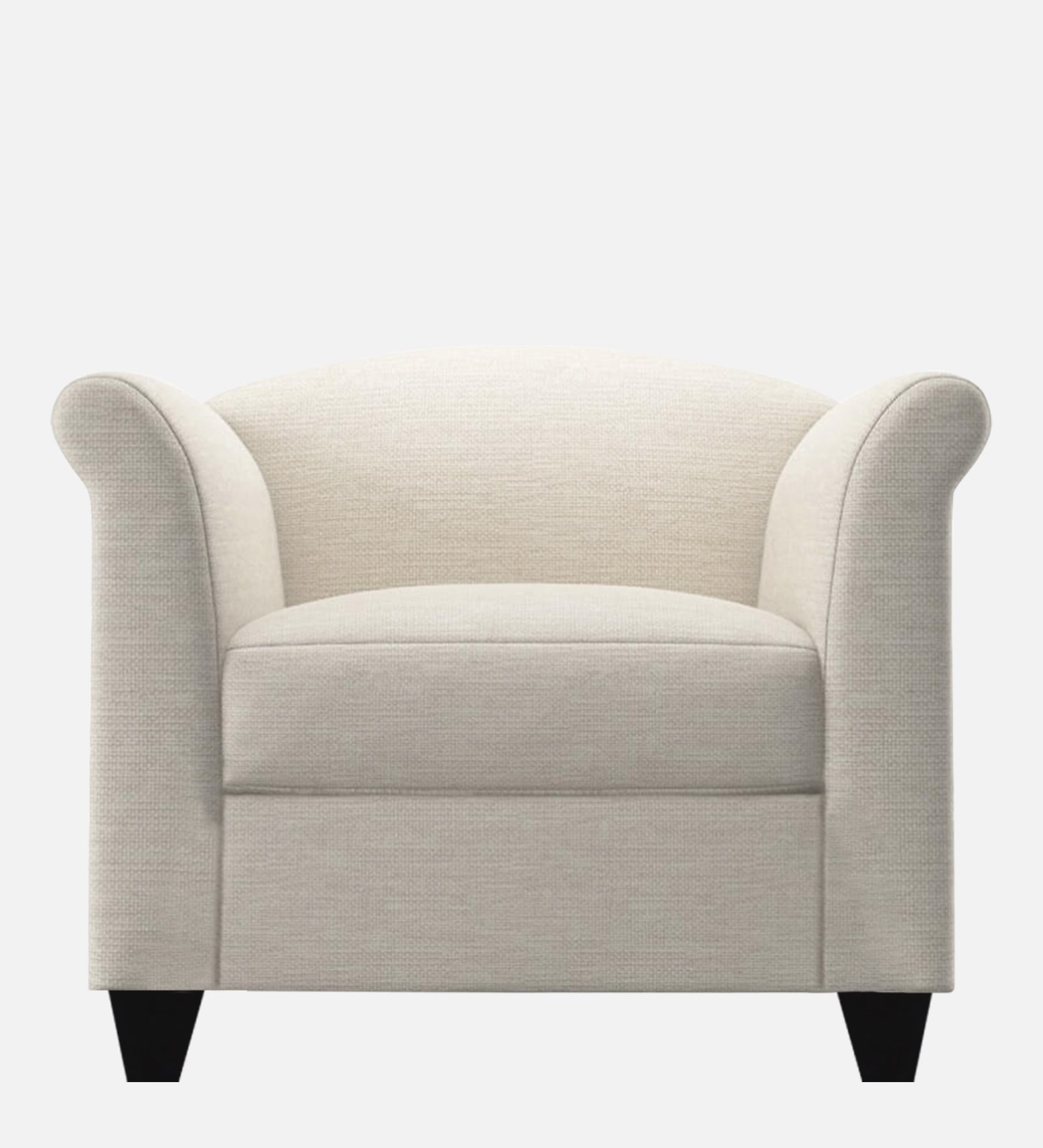 Kimber Fabric 1 Seater Sofa In Ivory Cream Colour