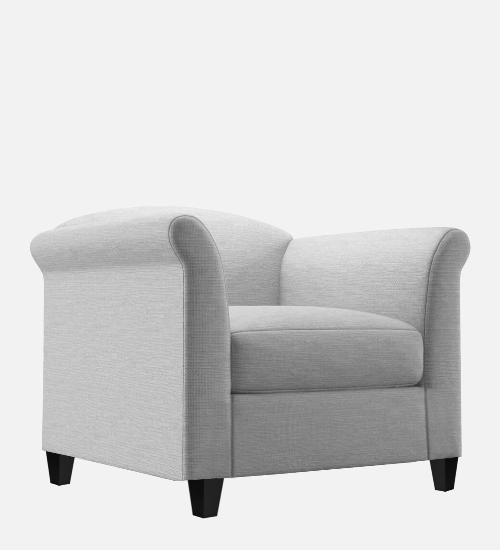 Kimber Fabric 1 Seater Sofa In Lit Grey Colour