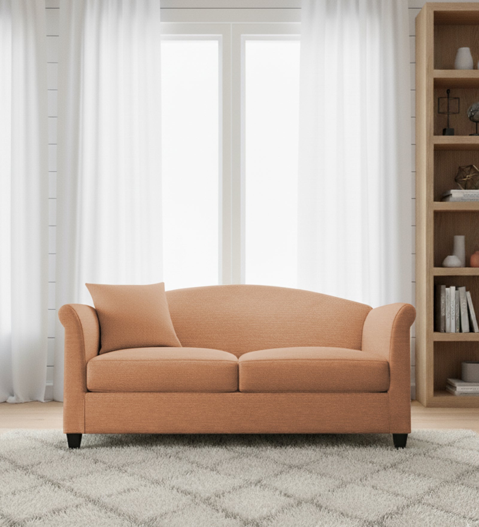 Kimber Fabric 2 Seater Sofa In Cosmic Beige Colour