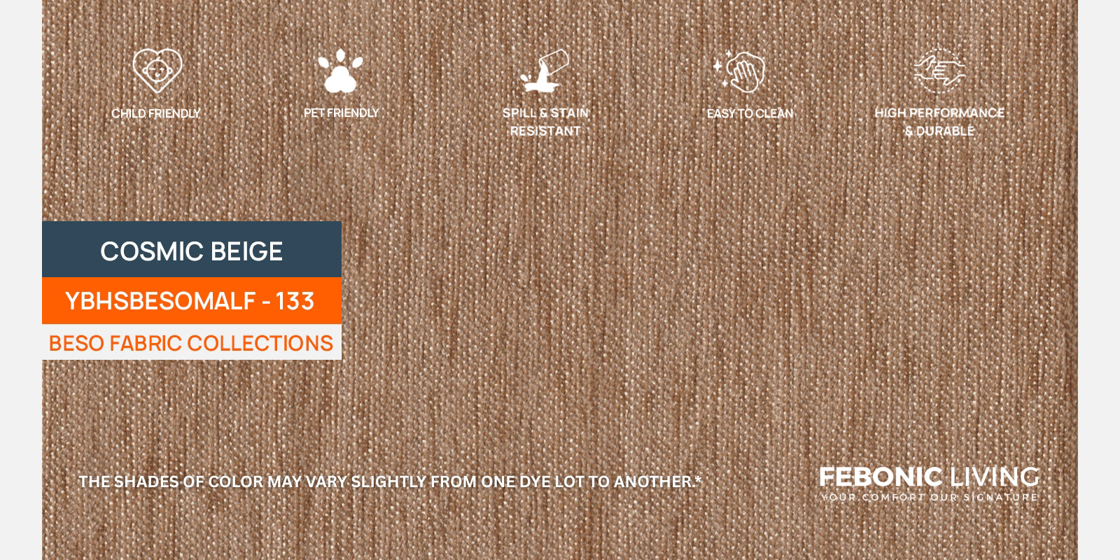 Kimber Fabric 2 Seater Sofa In Cosmic Beige Colour