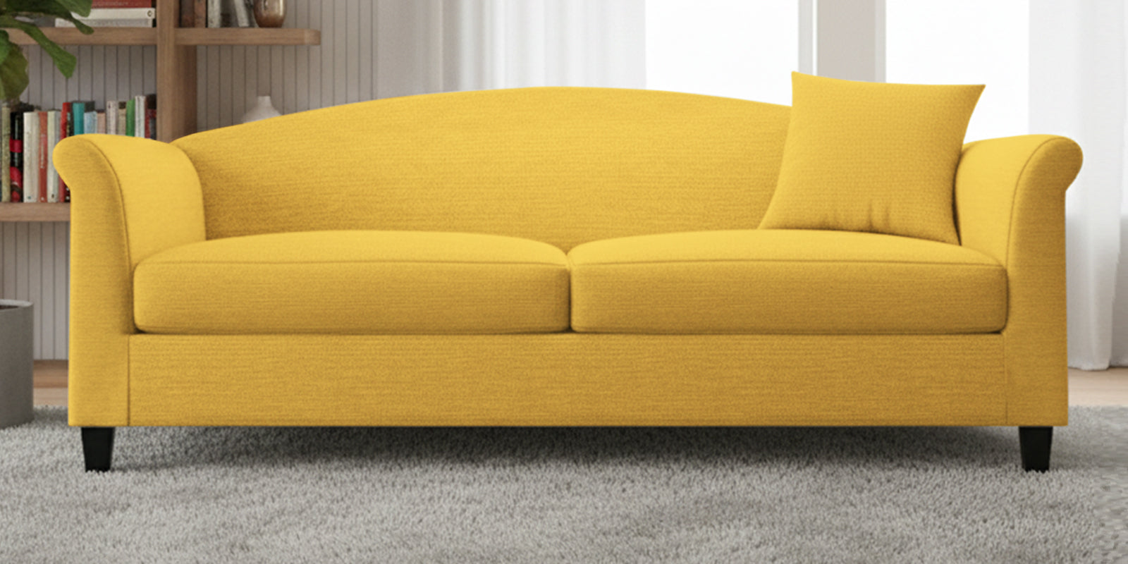 Kimber Fabric 3 Seater Sofa In Bold Yellow Colour