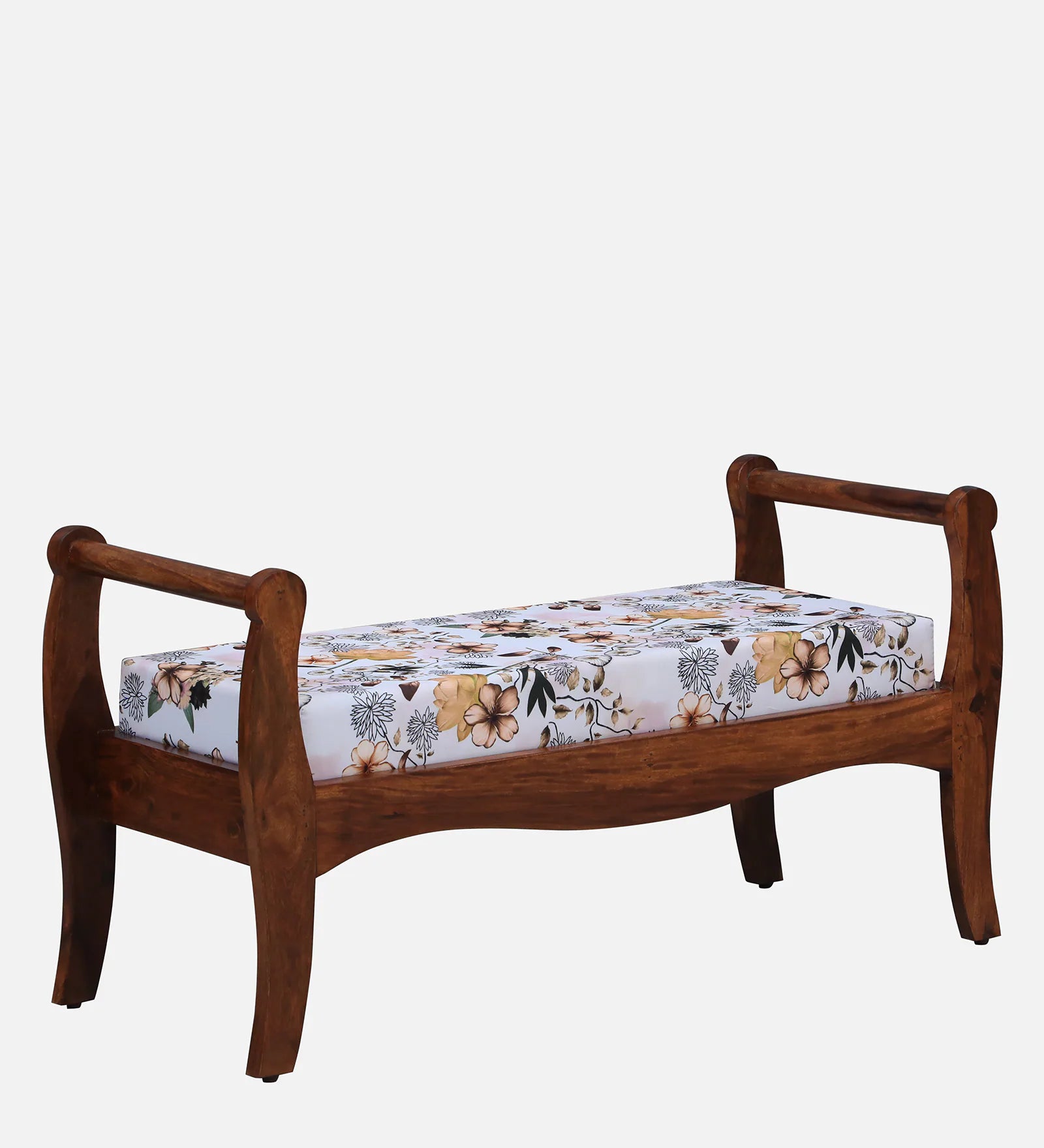 Zelda Sheesham Wood Recamier in Honey Oak Finish - Febonic Living