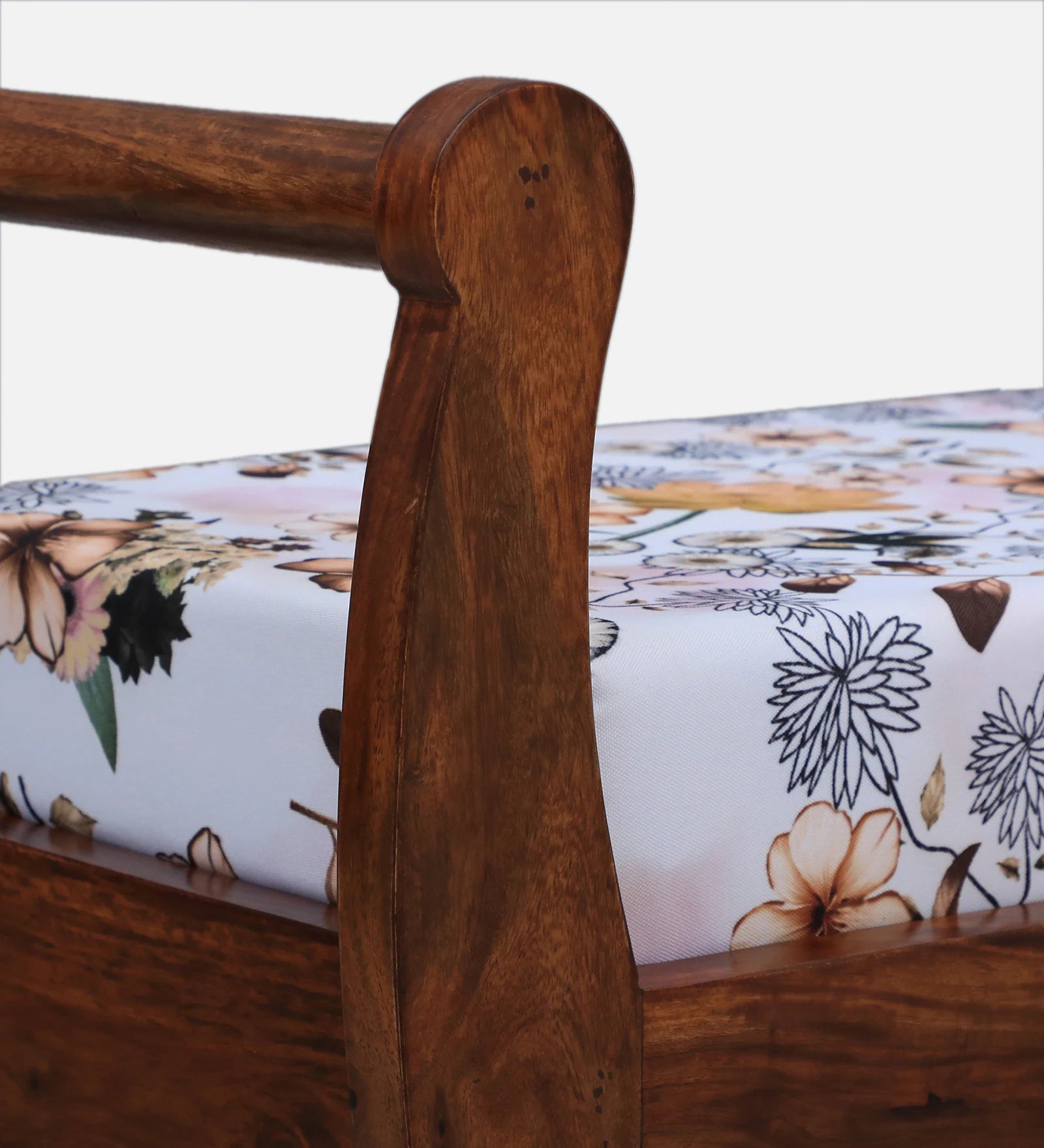 Zelda Sheesham Wood Recamier in Honey Oak Finish - Febonic Living