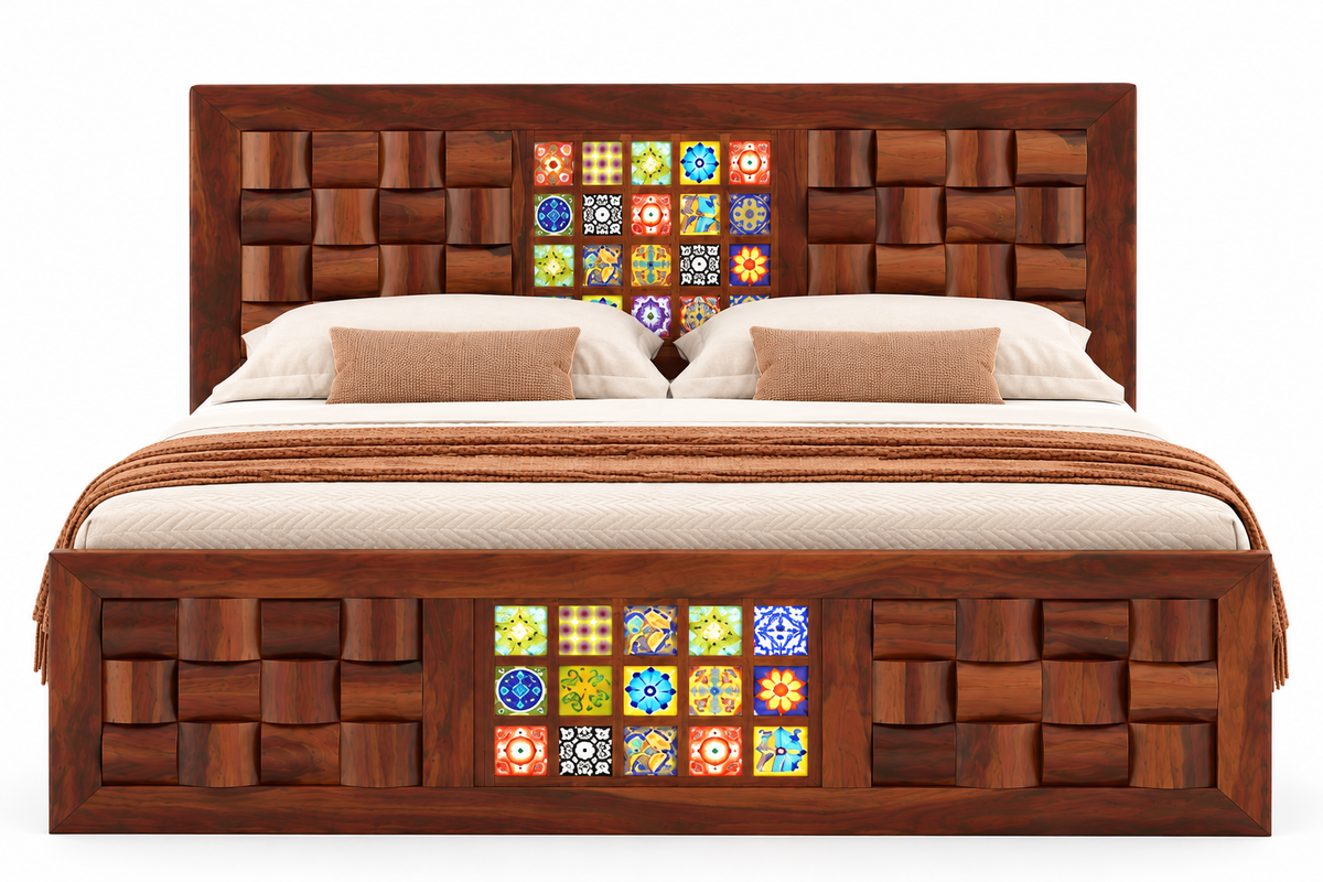 Kosla Sheesham Wood Bed Non Storage - King Size