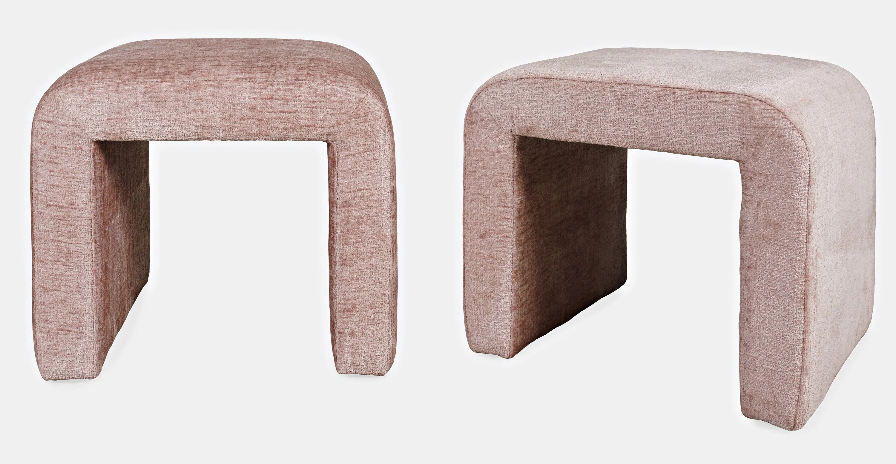 Verve Fabric Pouffe In Pink Colour