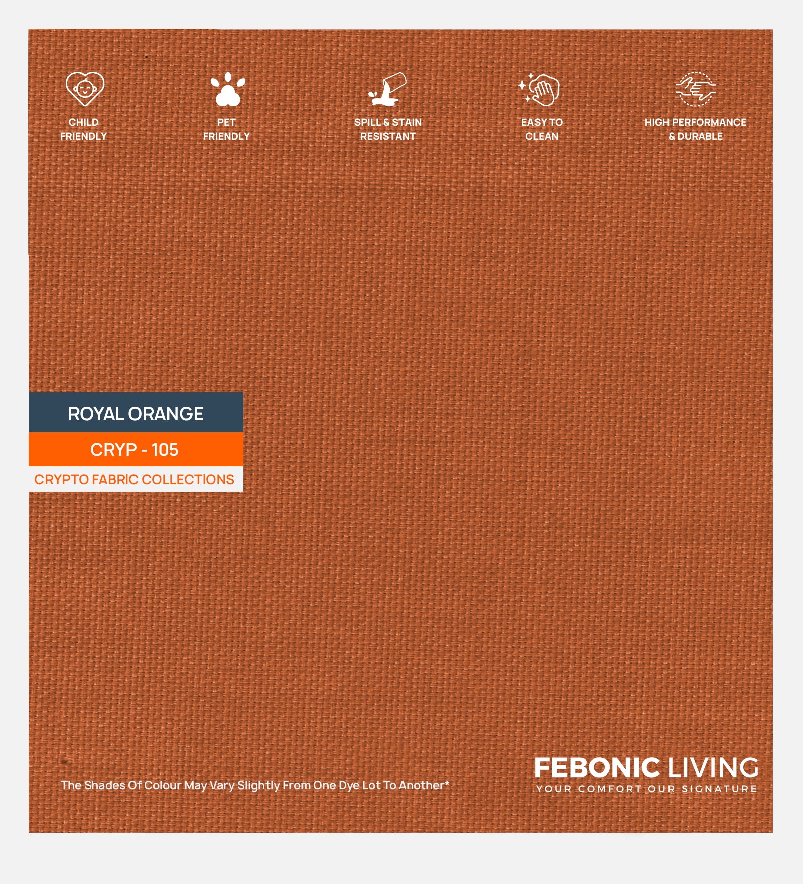 Lenin Crypto Fabric Royal Orange 105 Code
