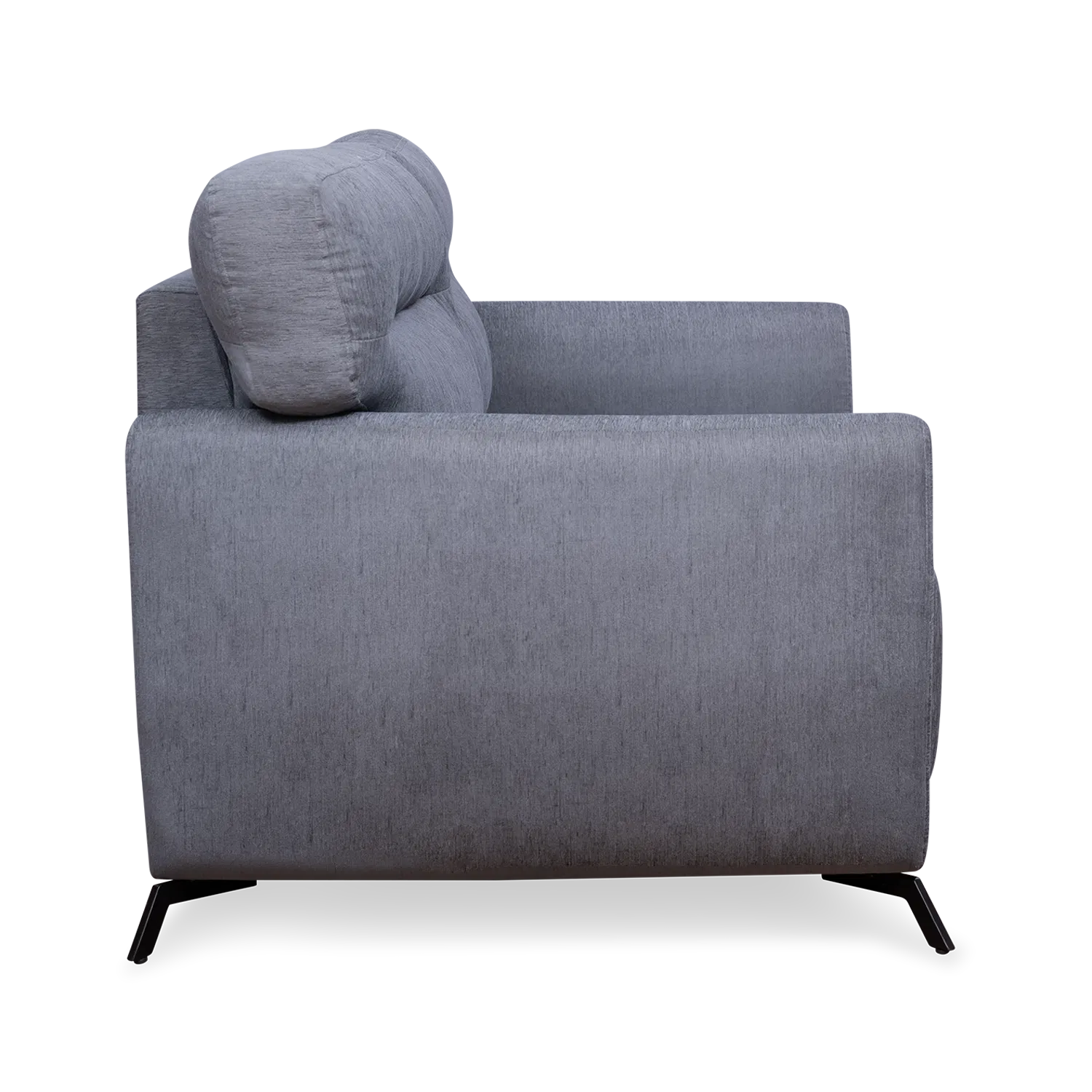 Lever Fabric 3 Seater Sofa In Charcoal Grey Colour