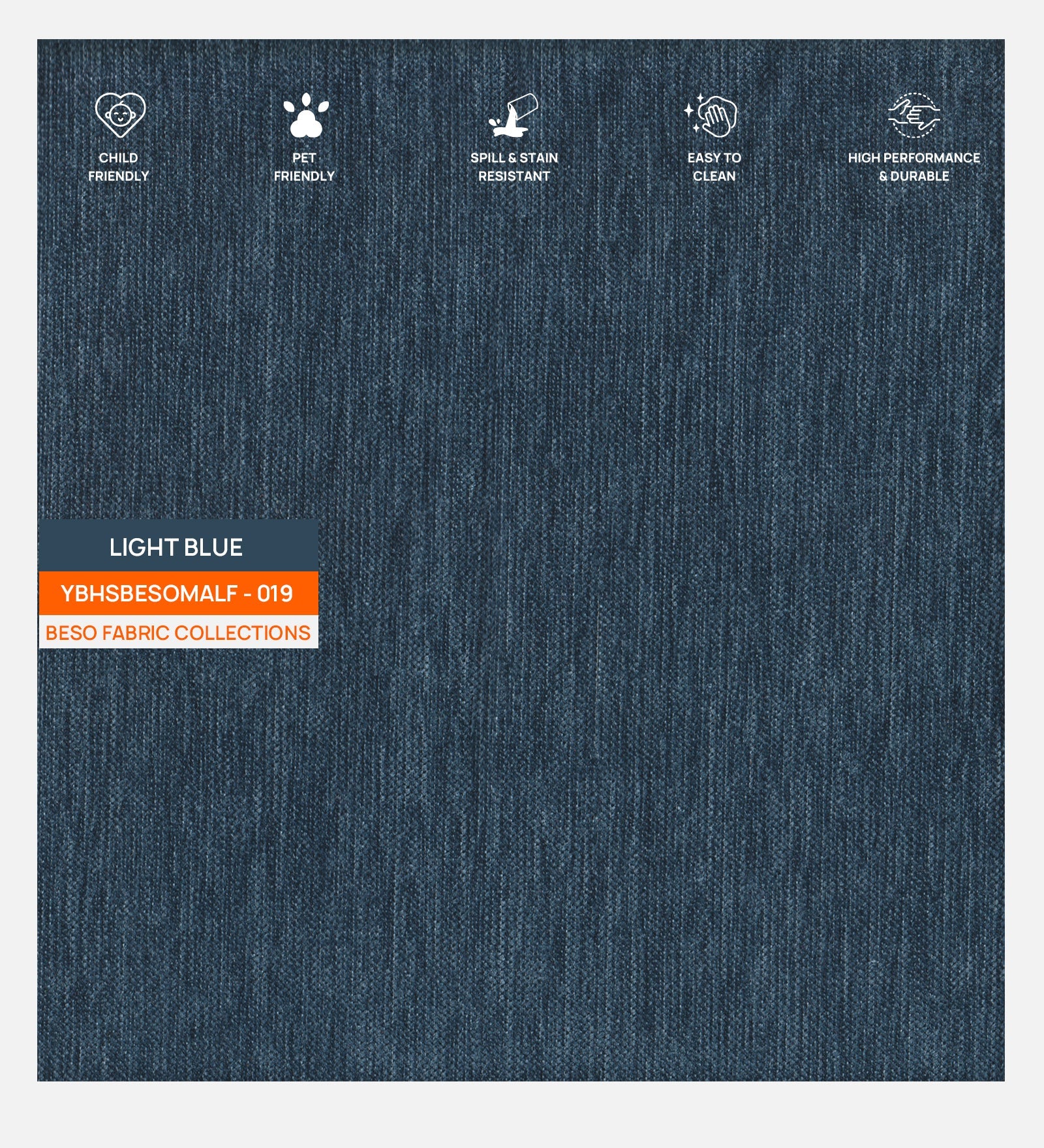 Nora Fabric Queen Size Bed In Light Blue Colour With Box Storage - Febonic Living