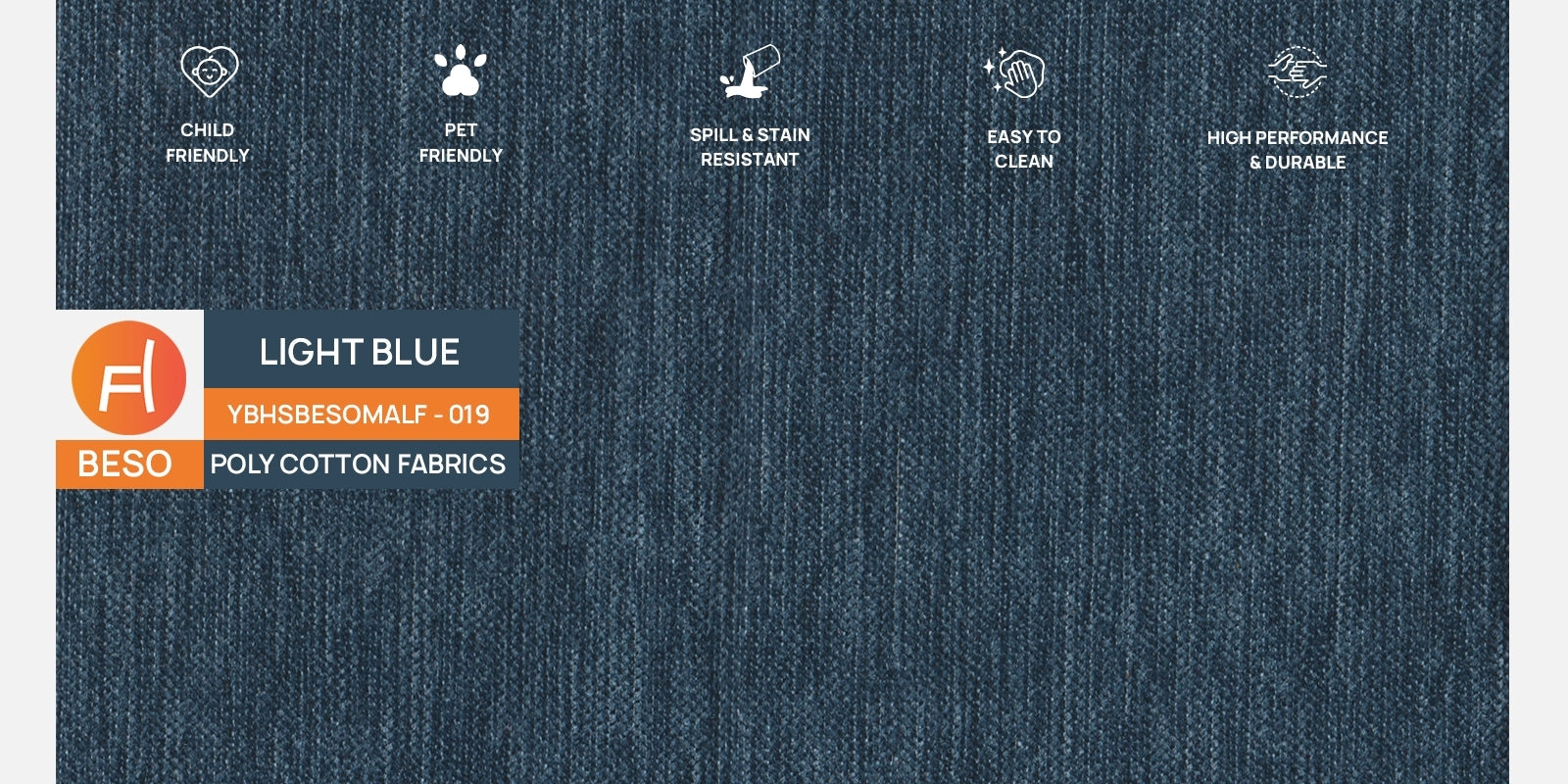 Gozi Fabric 2 Seater Sofa In Light Blue Colour - Febonic Living