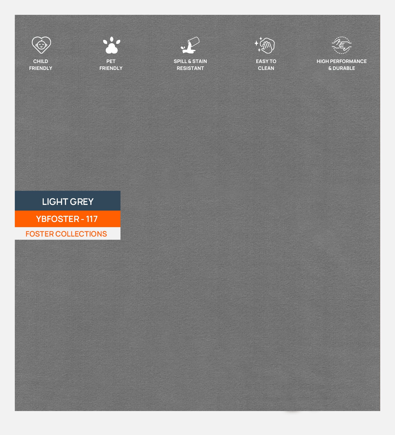 Velvet Foster Fabric Light Grey Brown 117 Code - Febonic Living