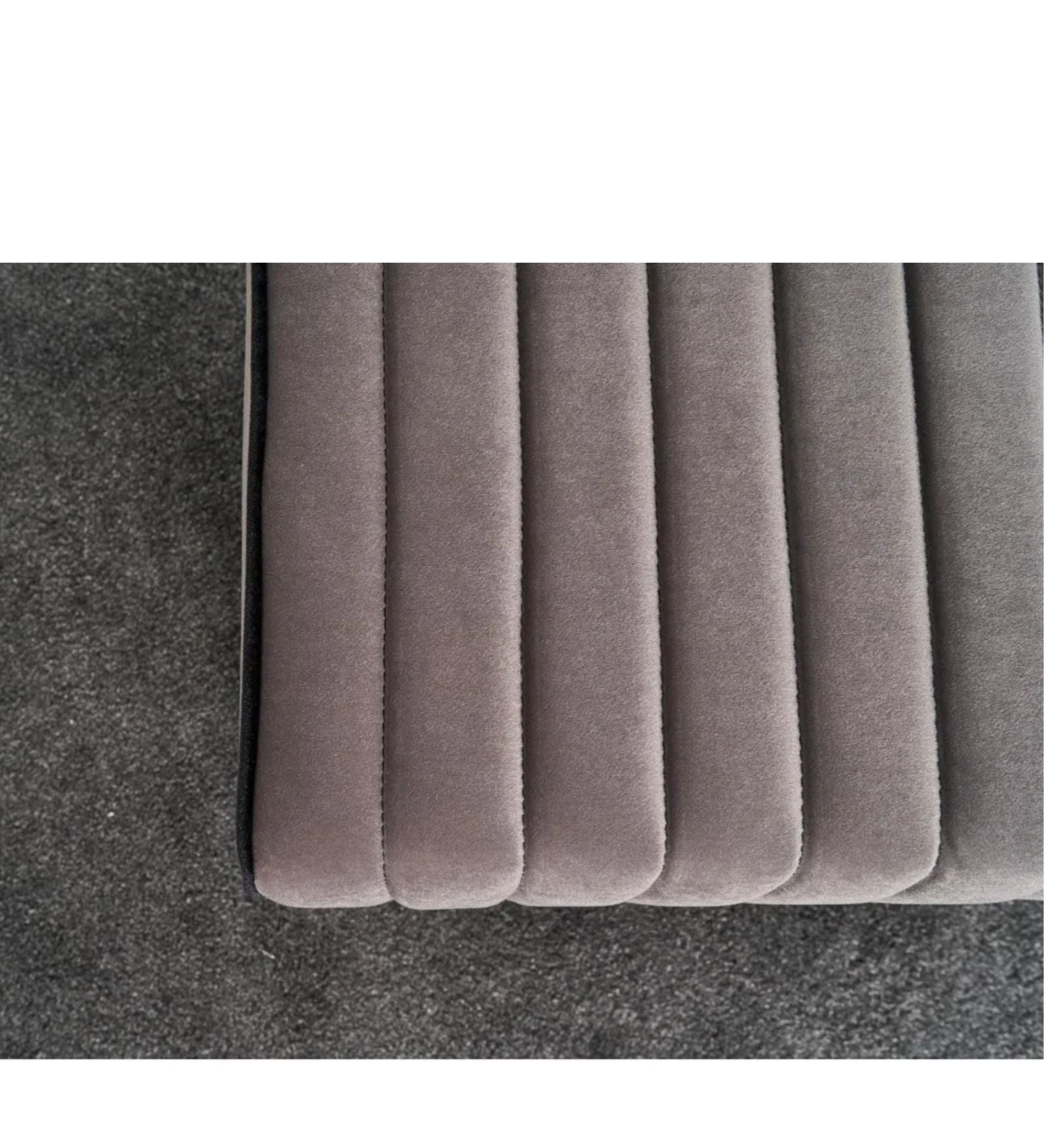Lilia Velvet Pouffe In Pearl Grey Colour