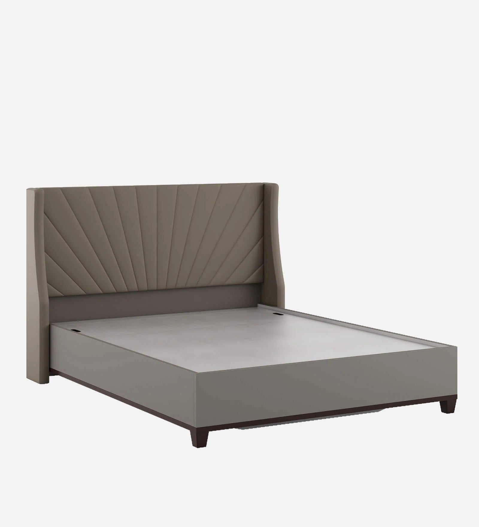 Lipin Leatherette Upholstered Queen Size Bed In Steel Grey With Hydraulic Storage