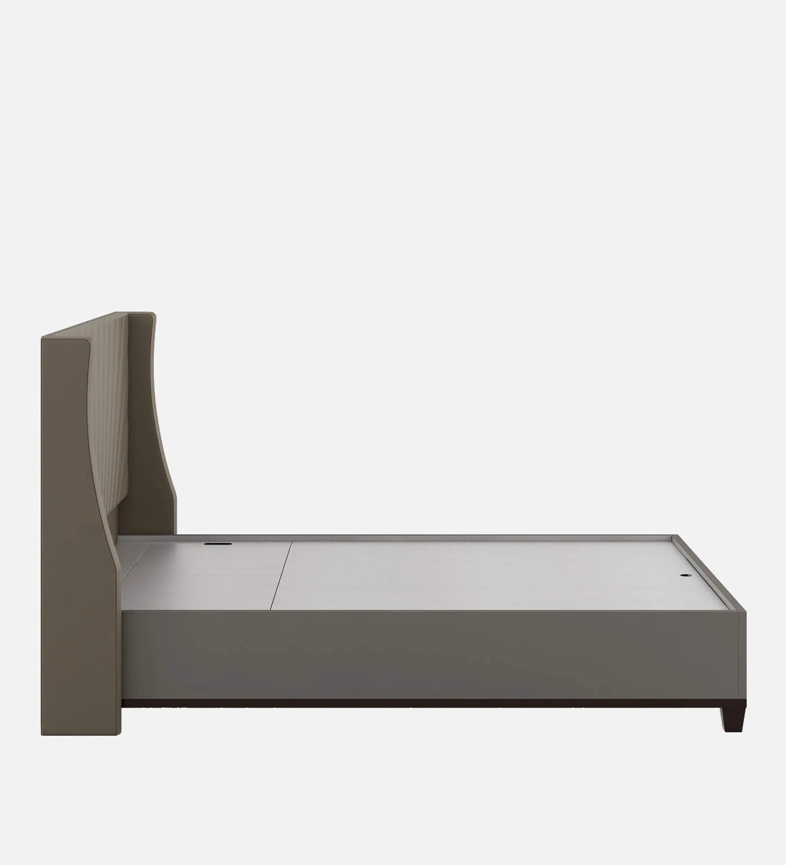 Lipin Leatherette Upholstered Queen Size Bed In Steel Grey With Hydraulic Storage