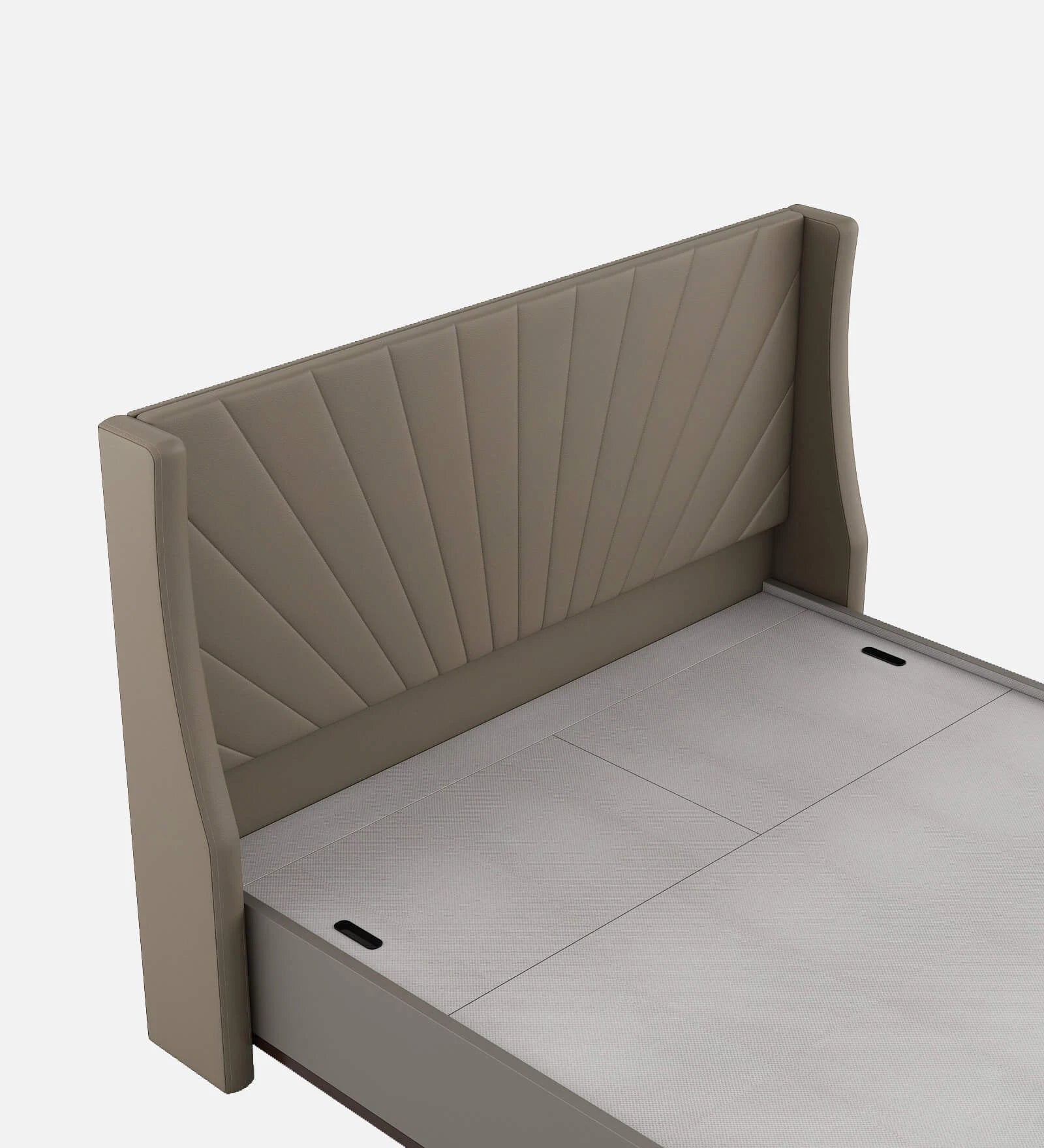 Lipin Leatherette Upholstered Queen Size Bed In Steel Grey With Hydraulic Storage