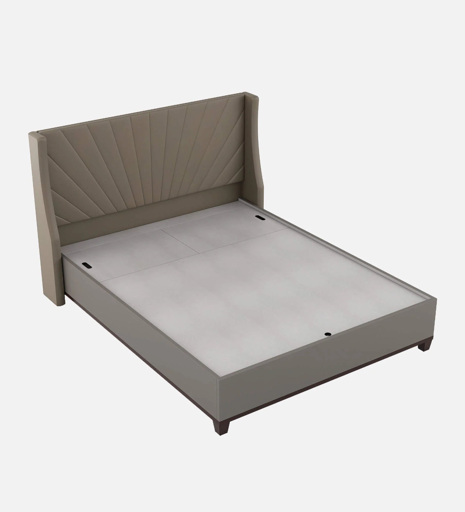 Lipin Leatherette Upholstered Queen Size Bed In Steel Grey With Hydraulic Storage