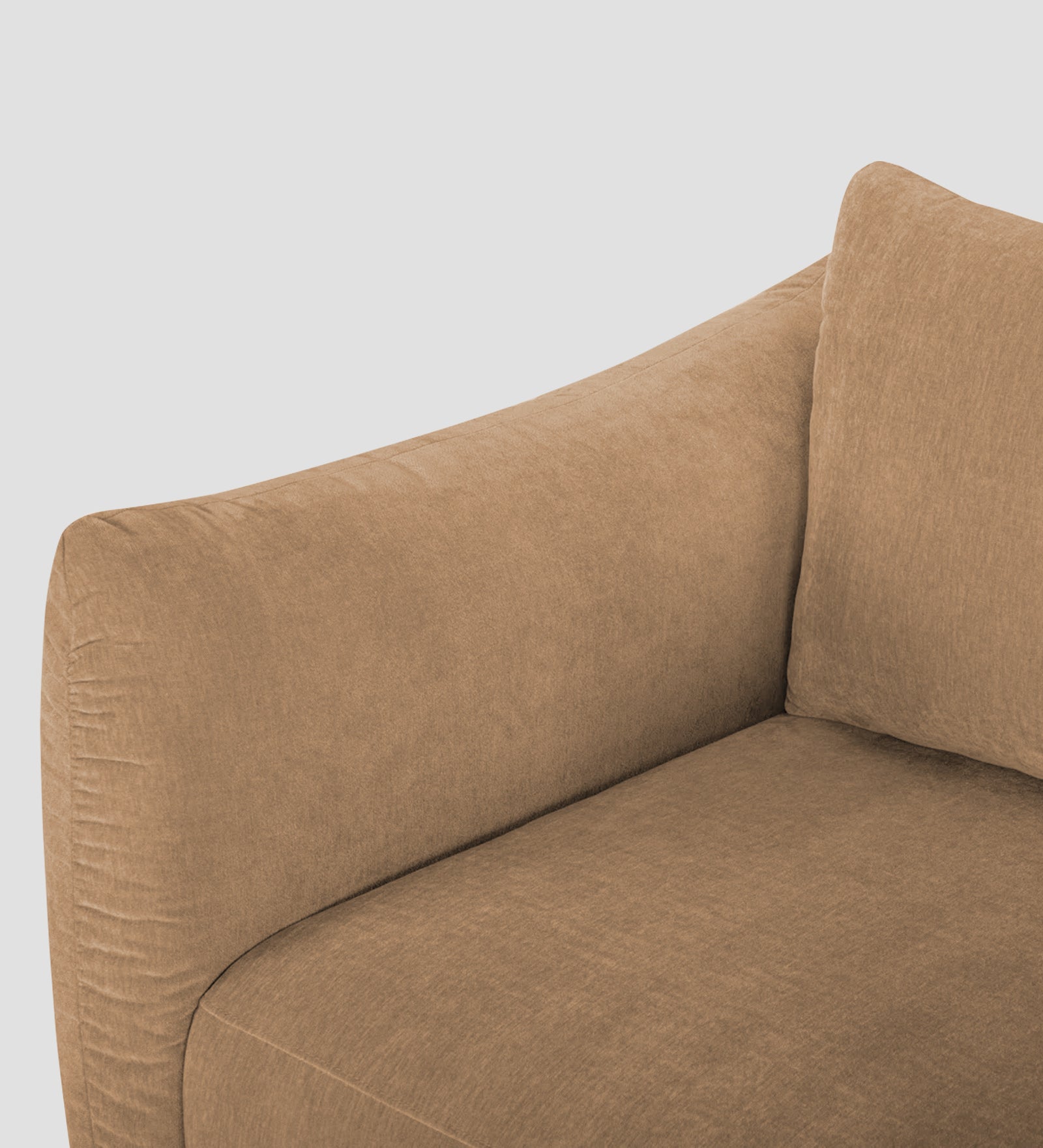 Lisa Fabric 1 Seater Sofa In Copper Brown Colour