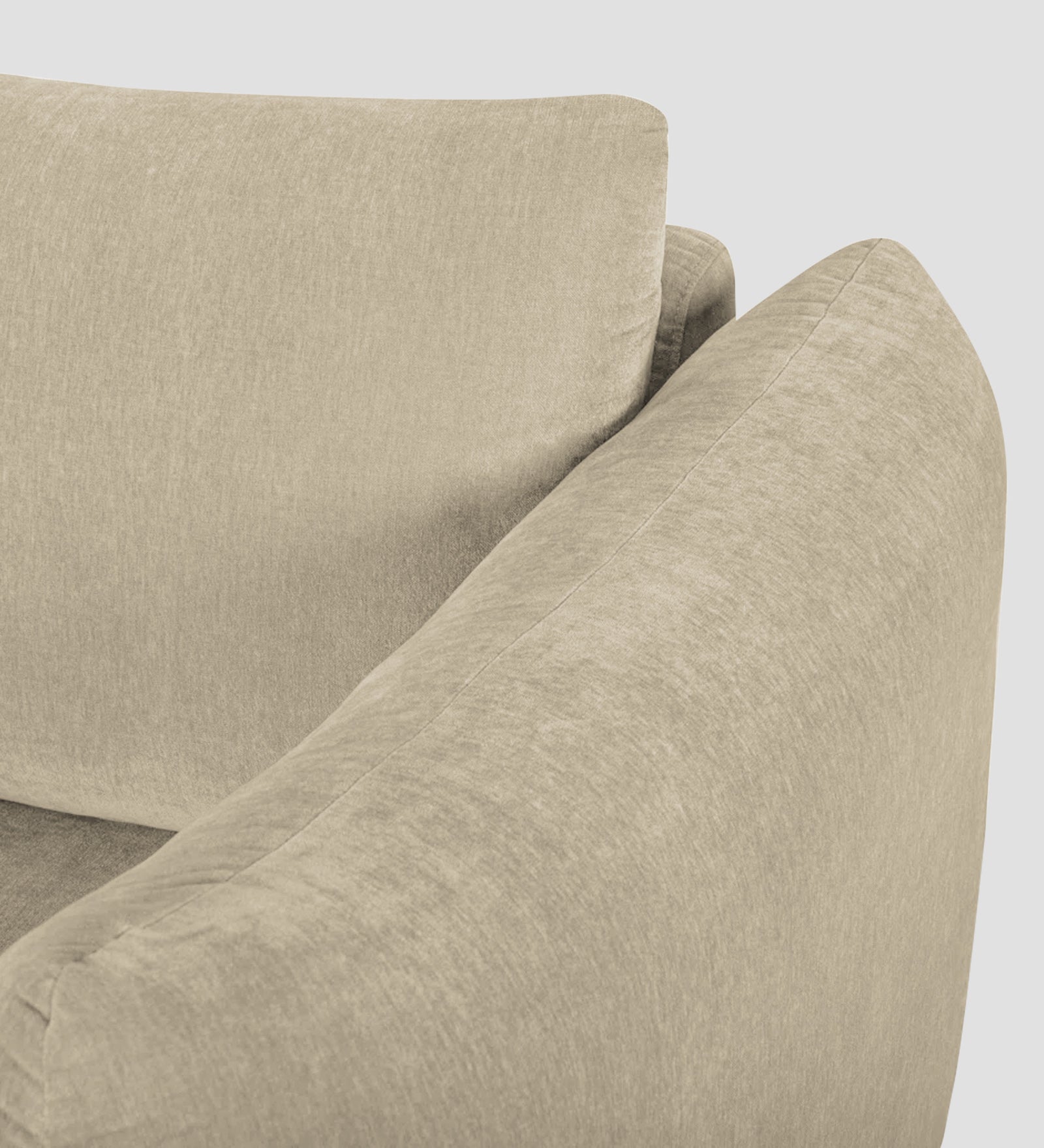 Lisa Fabric 1 Seater Sofa In Cotton Beigen Colour