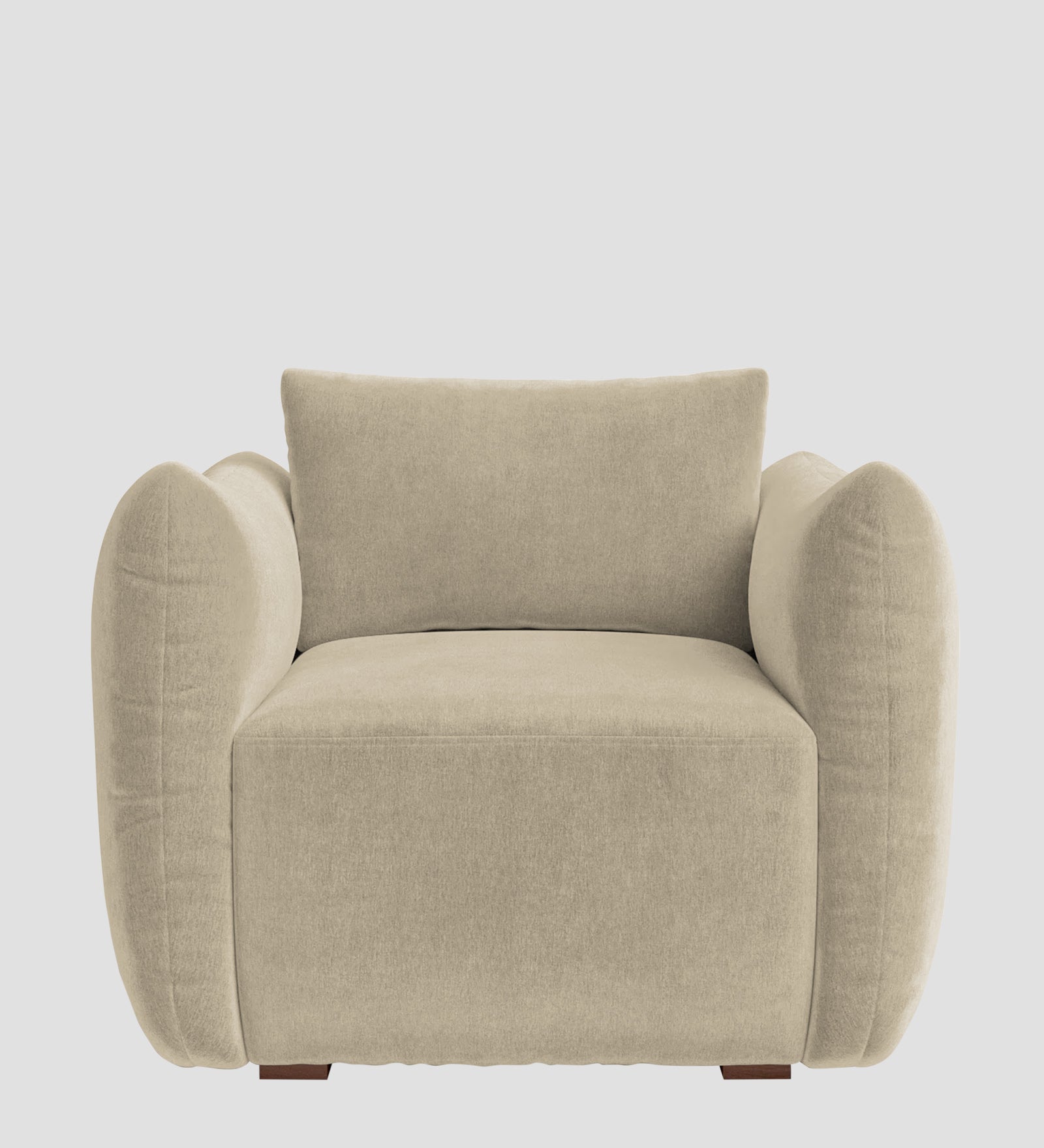 Lisa Fabric 1 Seater Sofa In Cotton Beigen Colour