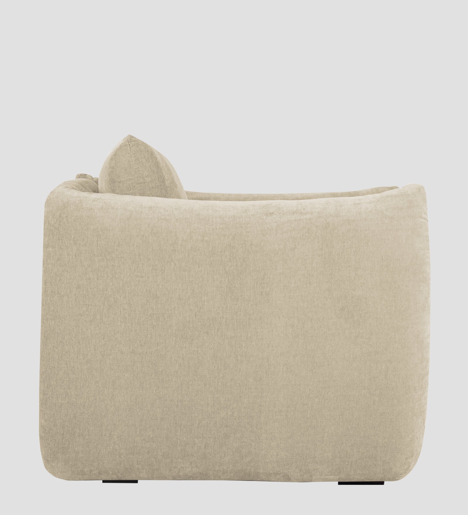 Lisa Fabric 1 Seater Sofa In Cotton Beigen Colour