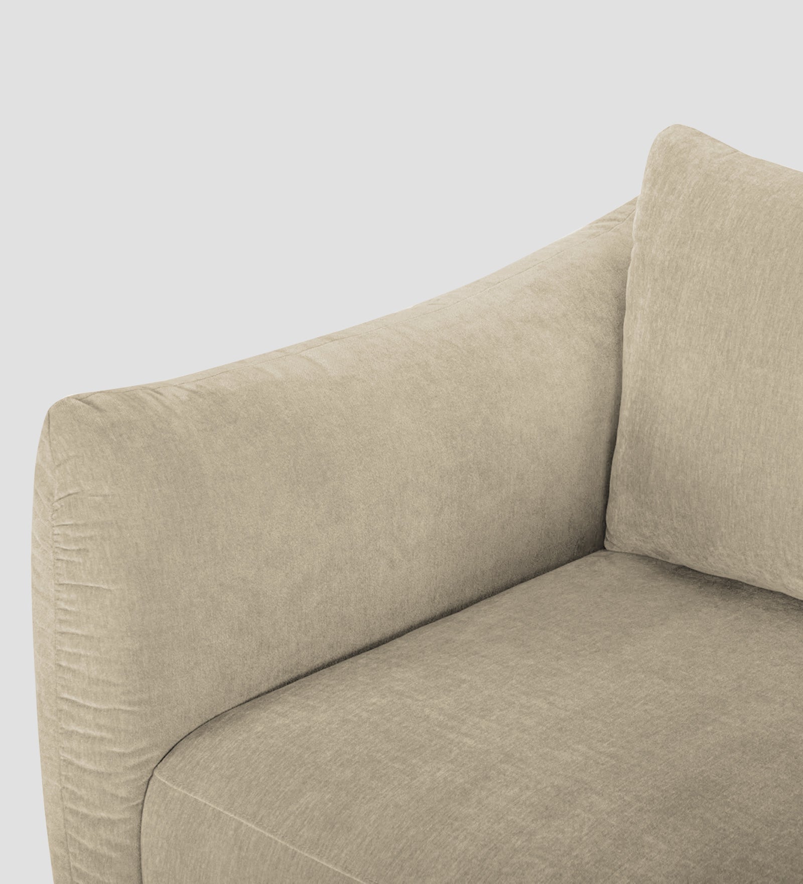 Lisa Fabric 1 Seater Sofa In Cotton Beigen Colour