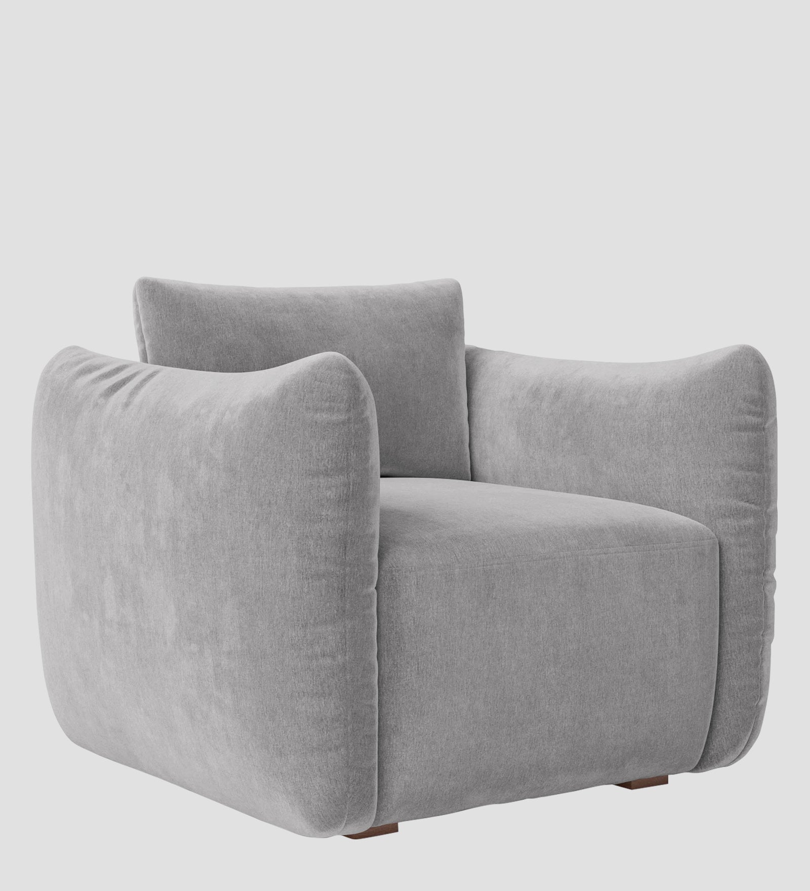 Lisa Fabric 1 Seater Sofa In Dim Grey Colour