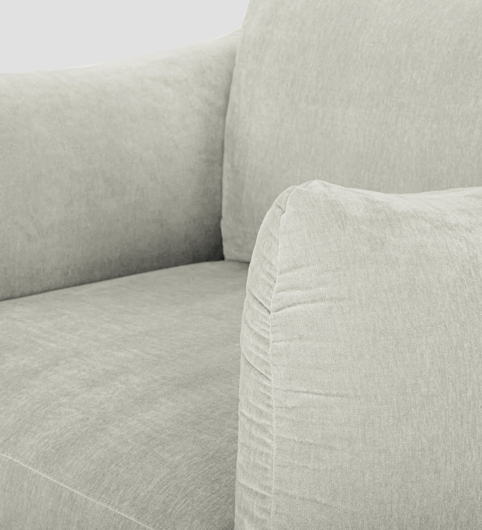 Lisa Fabric 1 Seater Sofa In Pearl White Colour