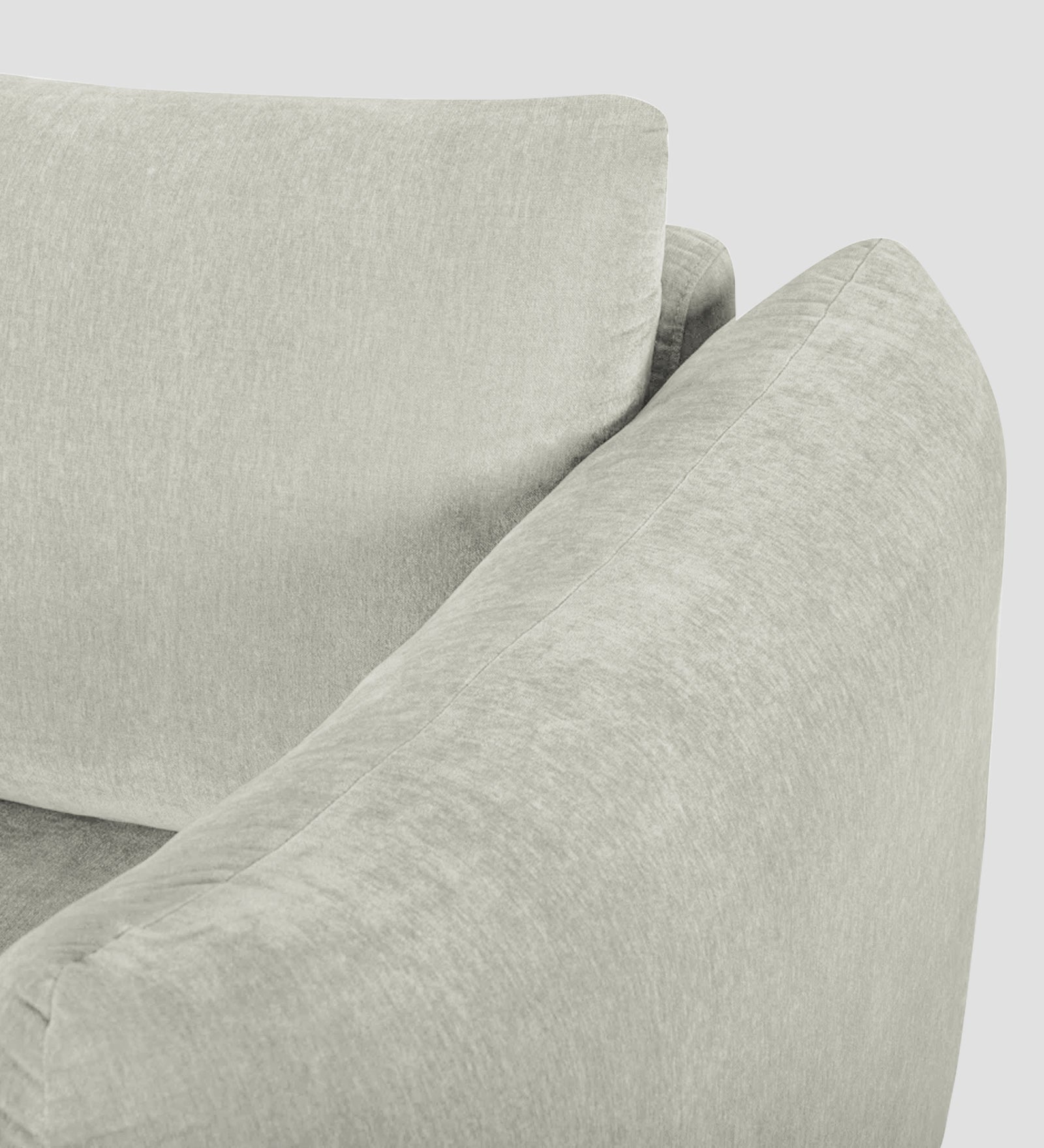 Lisa Fabric 1 Seater Sofa In Pearl White Colour