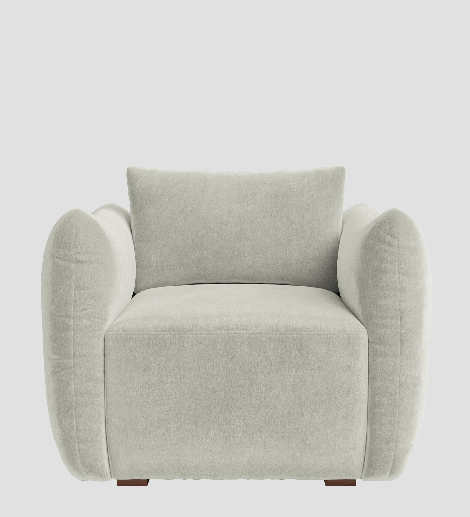 Lisa Fabric 1 Seater Sofa In Pearl White Colour