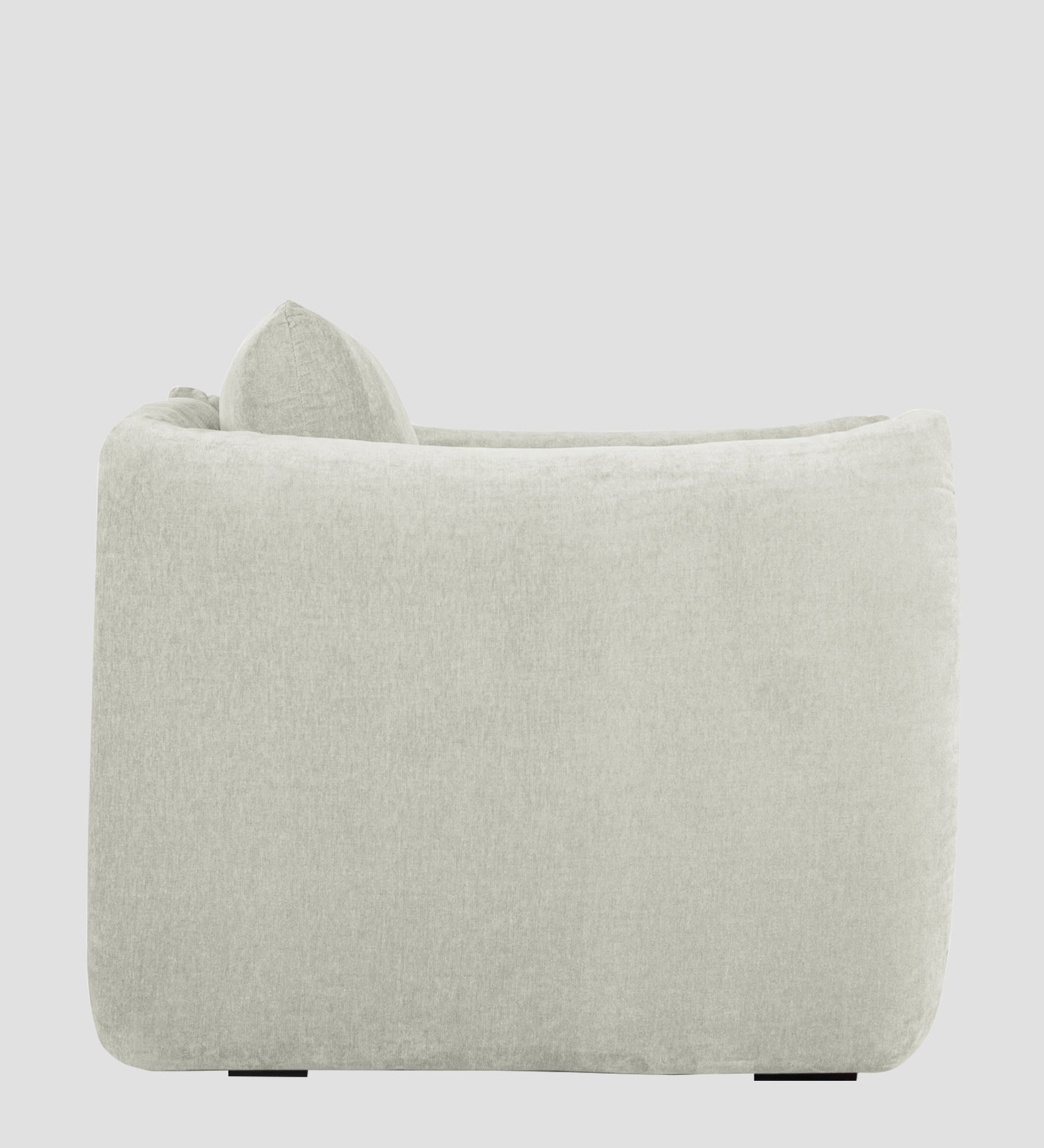 Lisa Fabric 1 Seater Sofa In Pearl White Colour