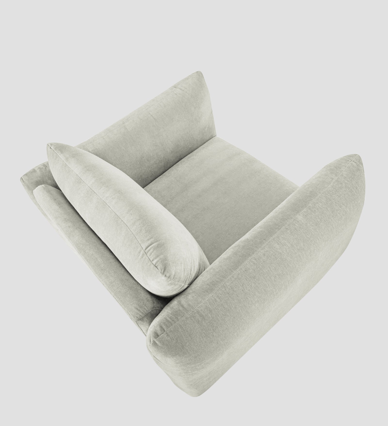 Lisa Fabric 1 Seater Sofa In Pearl White Colour