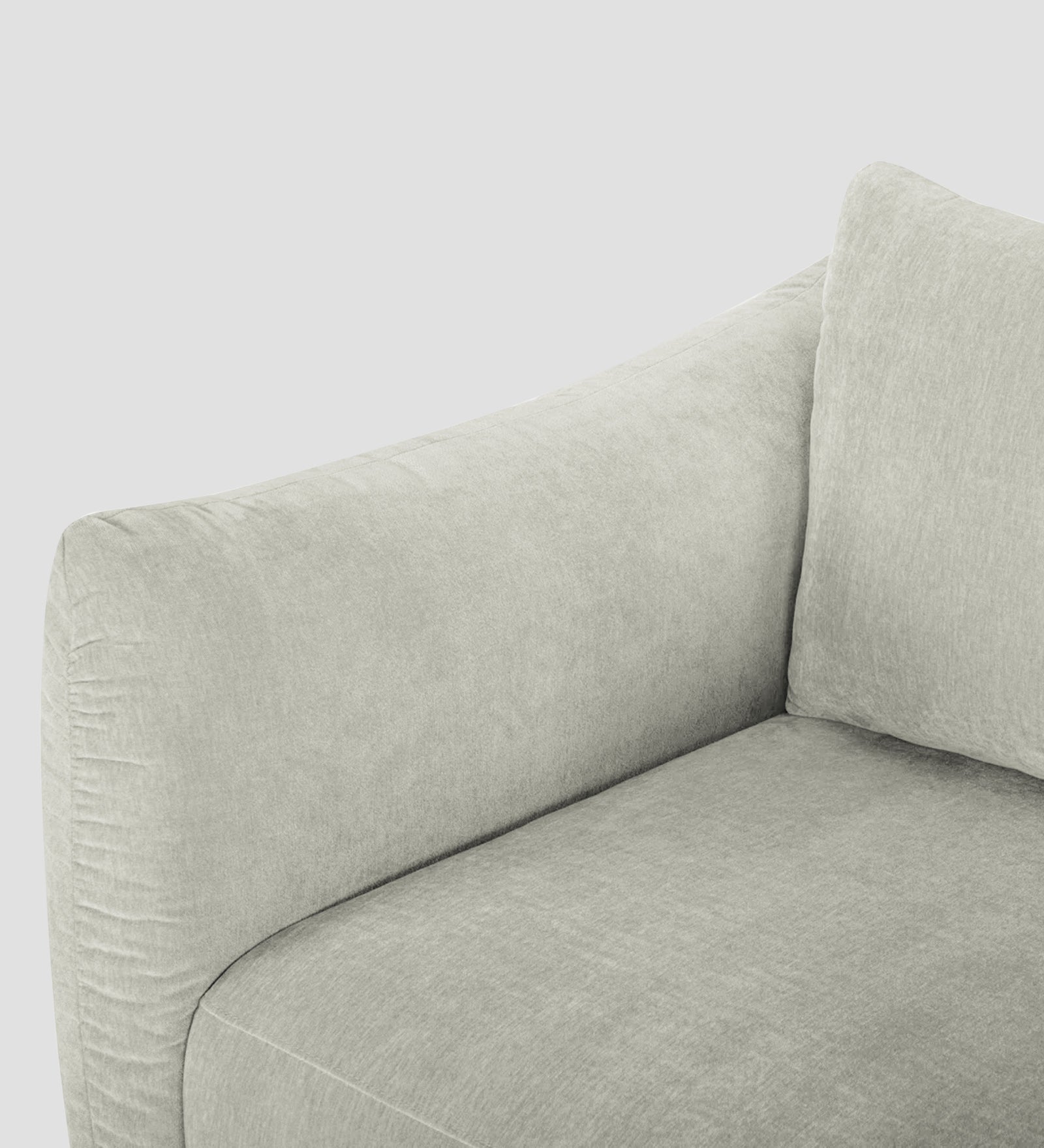 Lisa Fabric 1 Seater Sofa In Pearl White Colour