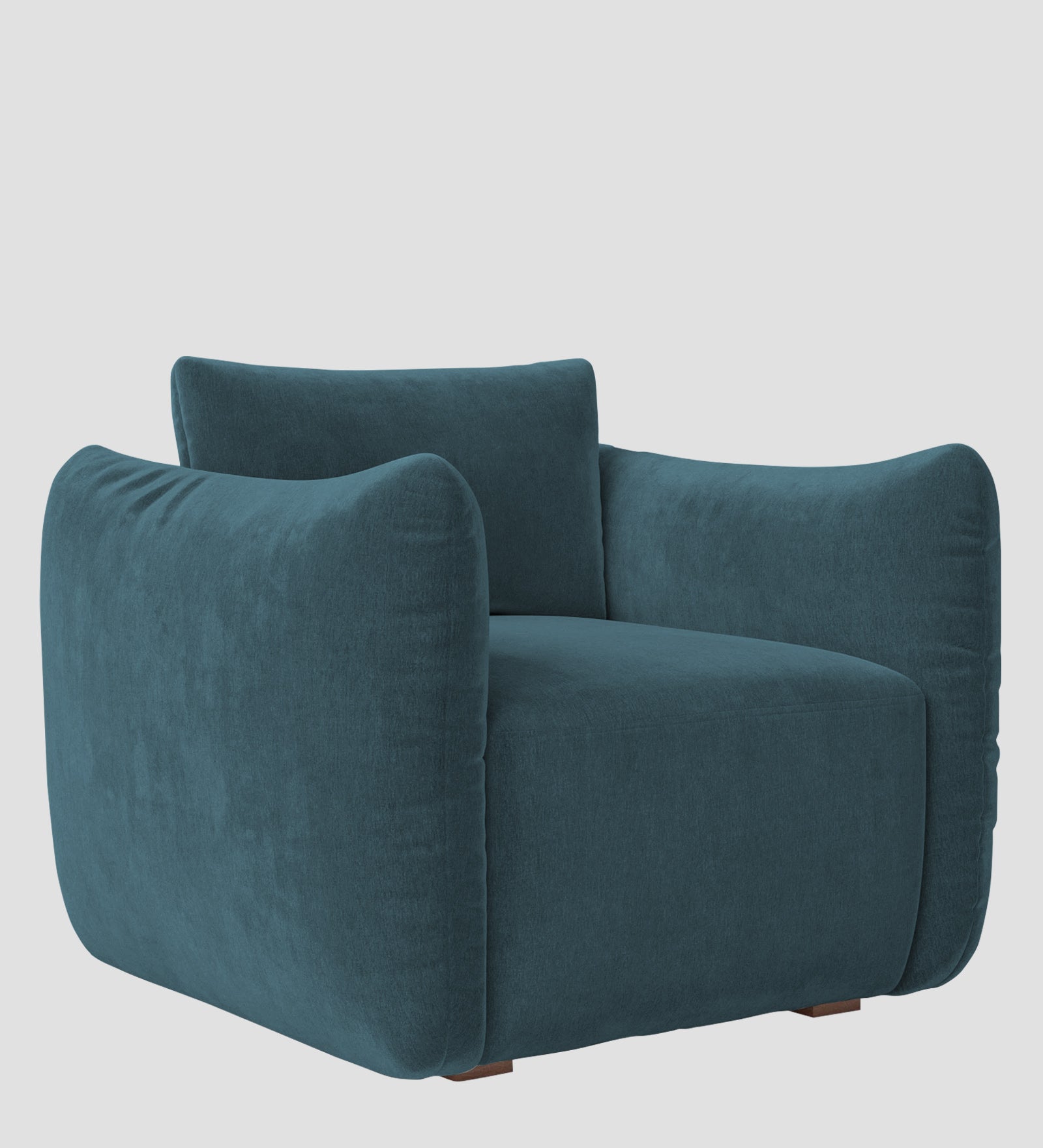 Lisa Fabric 1 Seater Sofa In Sea Blue Colour