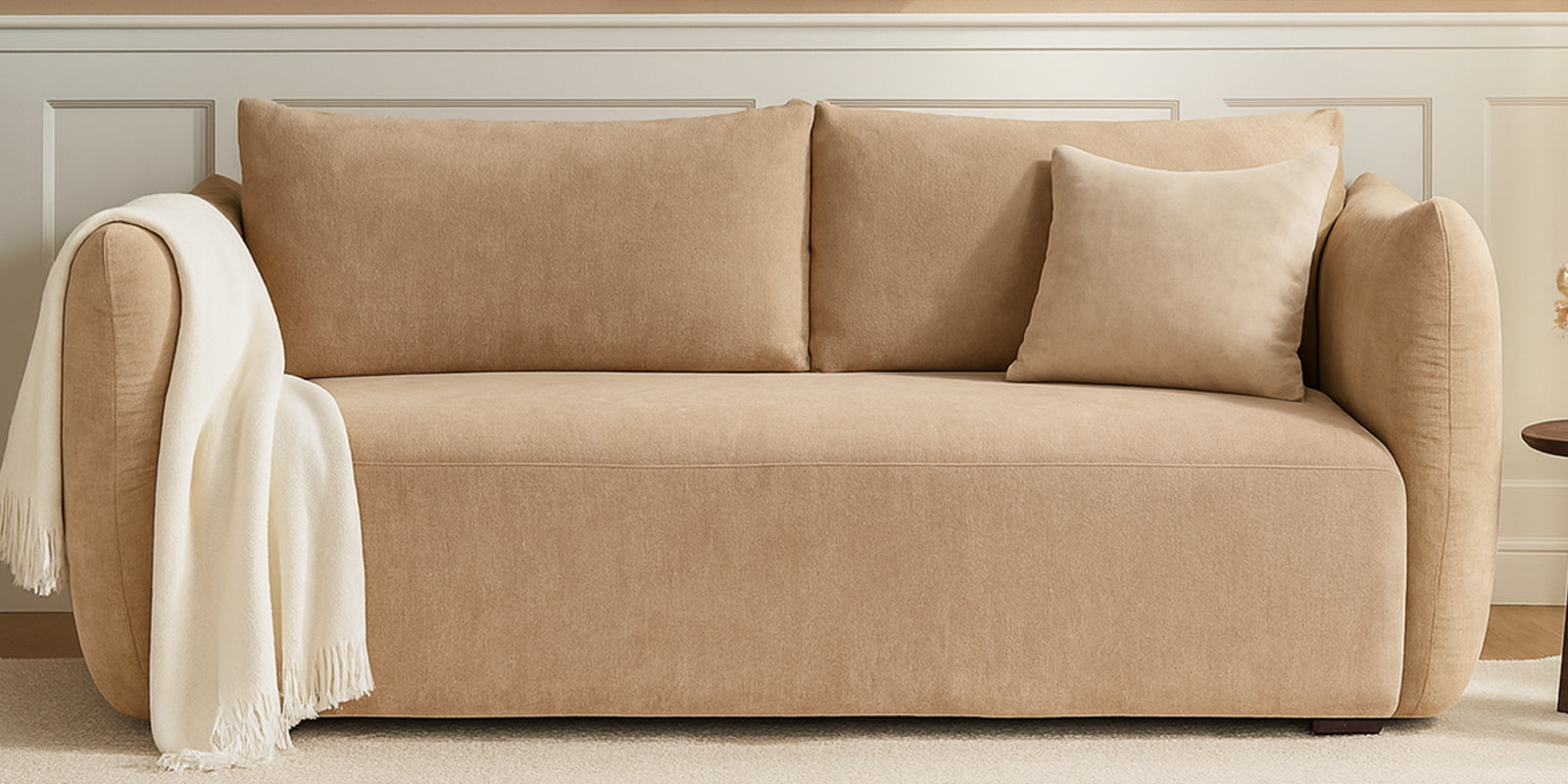 Lisa Fabric 2 Seater Sofa In Copper Brown Colour