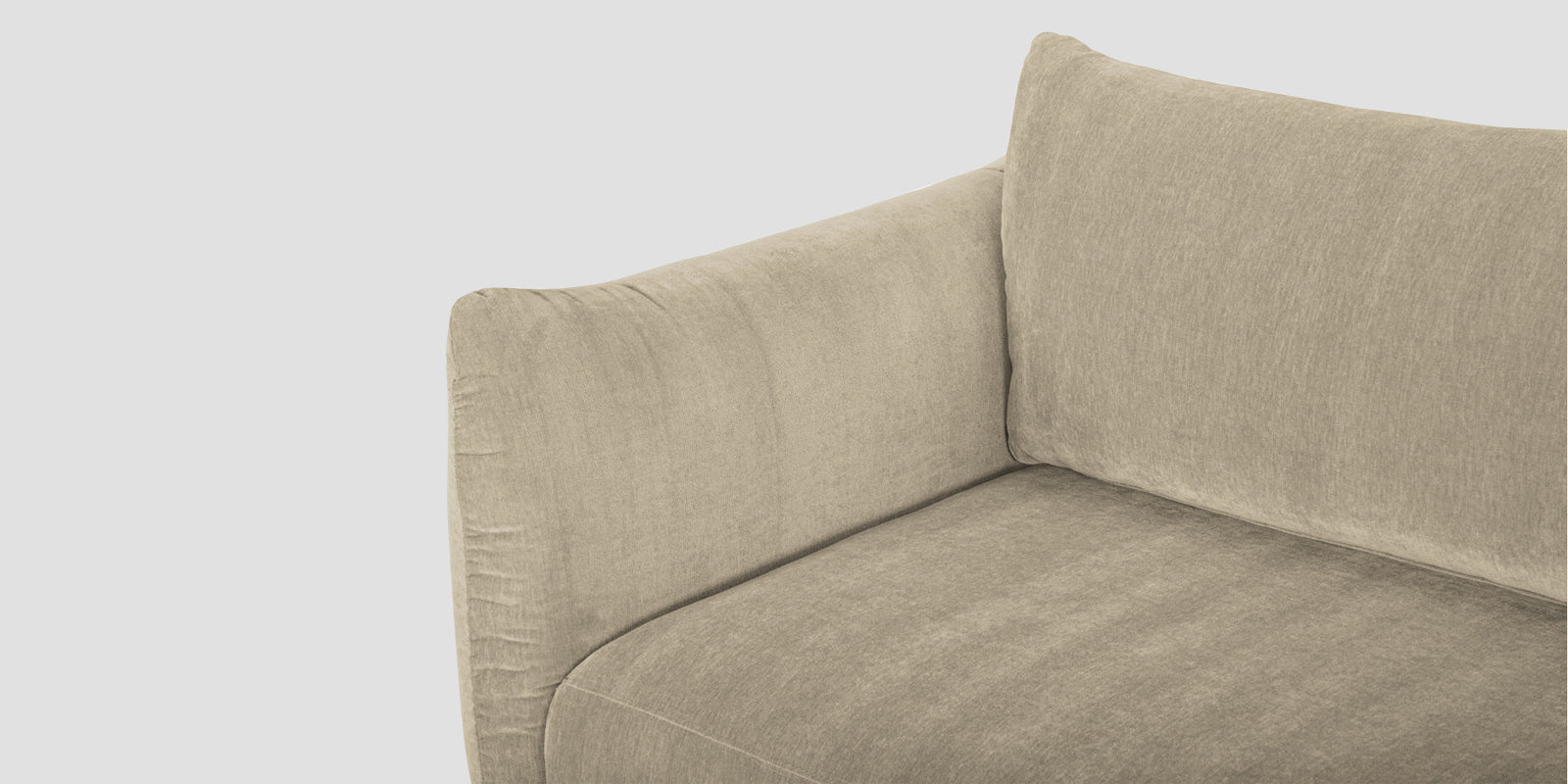 Lisa Fabric 2 Seater Sofa In Cotton Beigen Colour