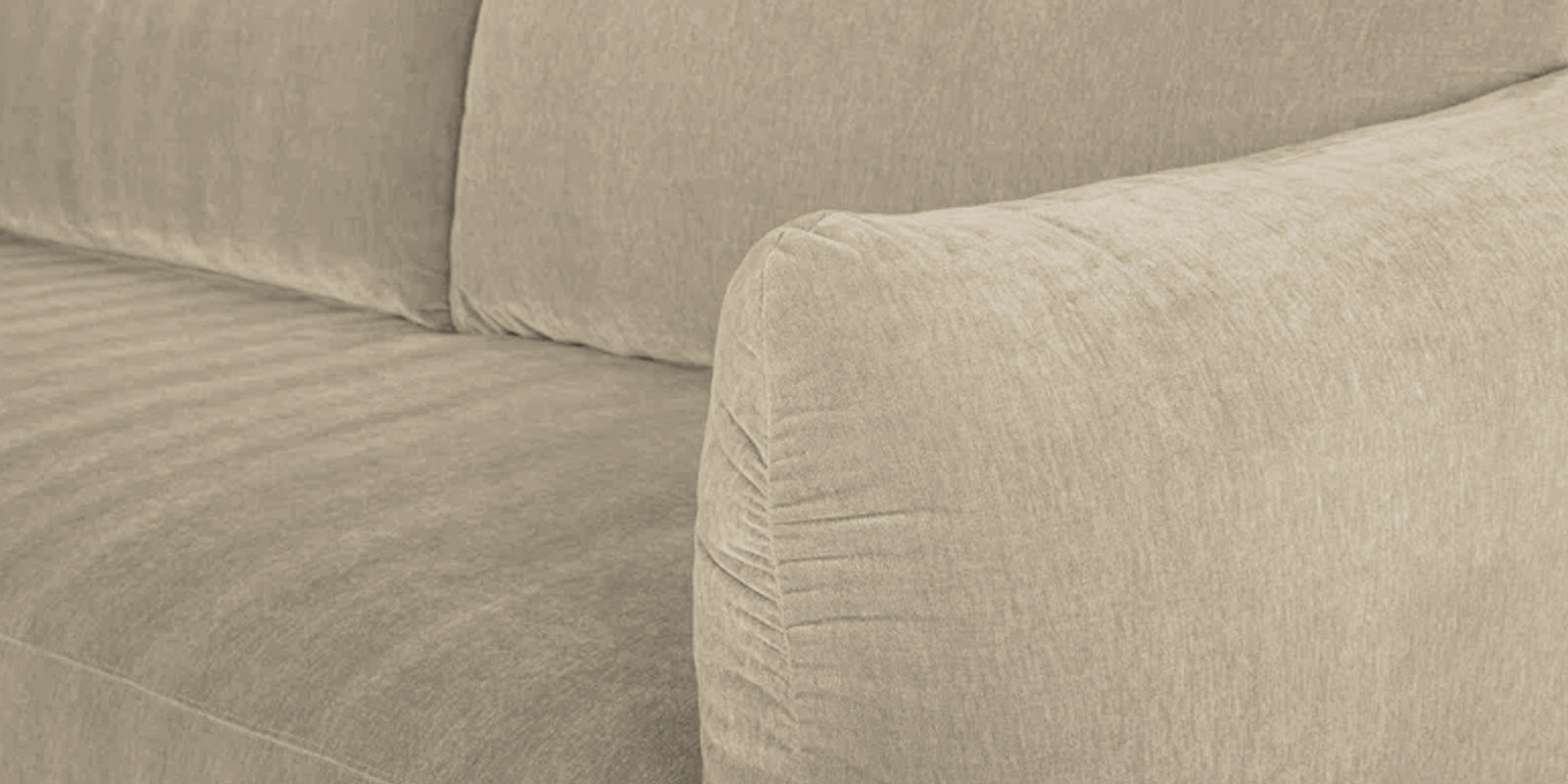 Lisa Fabric 2 Seater Sofa In Cotton Beigen Colour