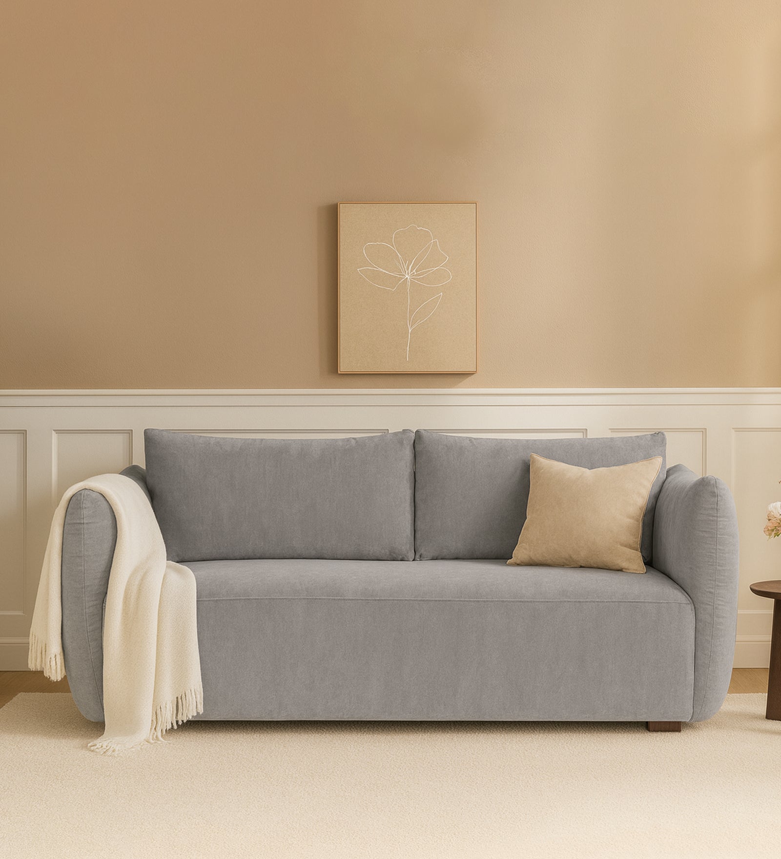 Lisa Fabric 2 Seater Sofa In Dim Grey Colour