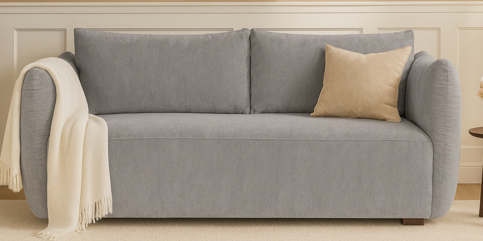 Lisa Fabric 2 Seater Sofa In Dim Grey Colour