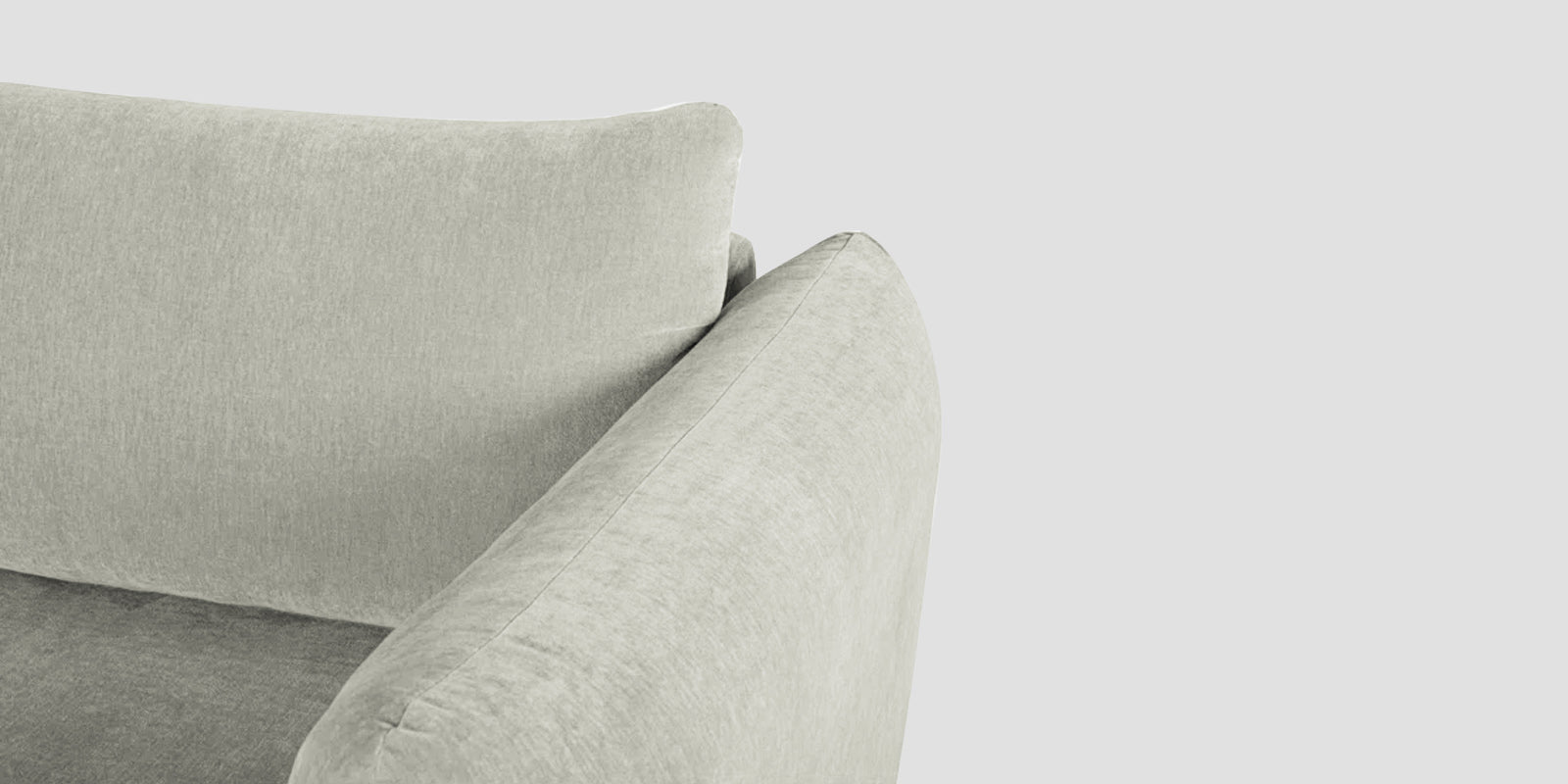 Lisa Fabric 2 Seater Sofa In Pearl White Colour