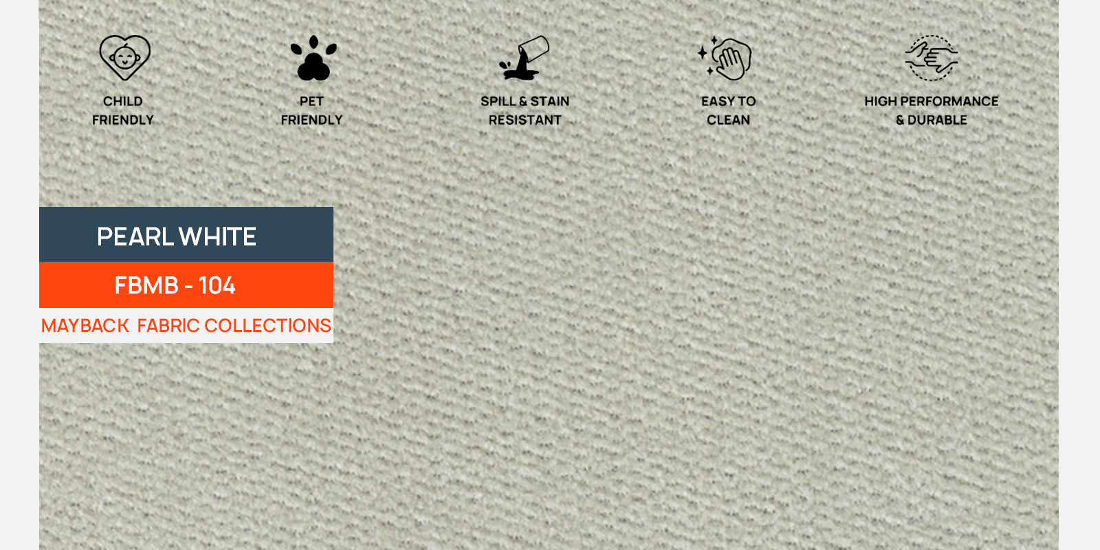 Lisa Fabric 2 Seater Sofa In Pearl White Colour