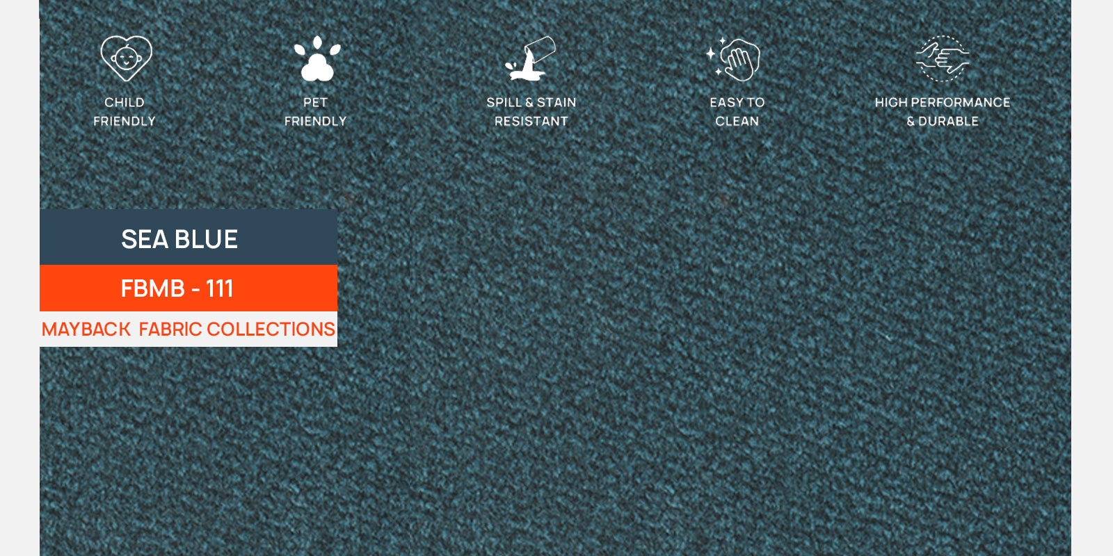 Lisa Fabric 2 Seater Sofa In Sea Blue Colour