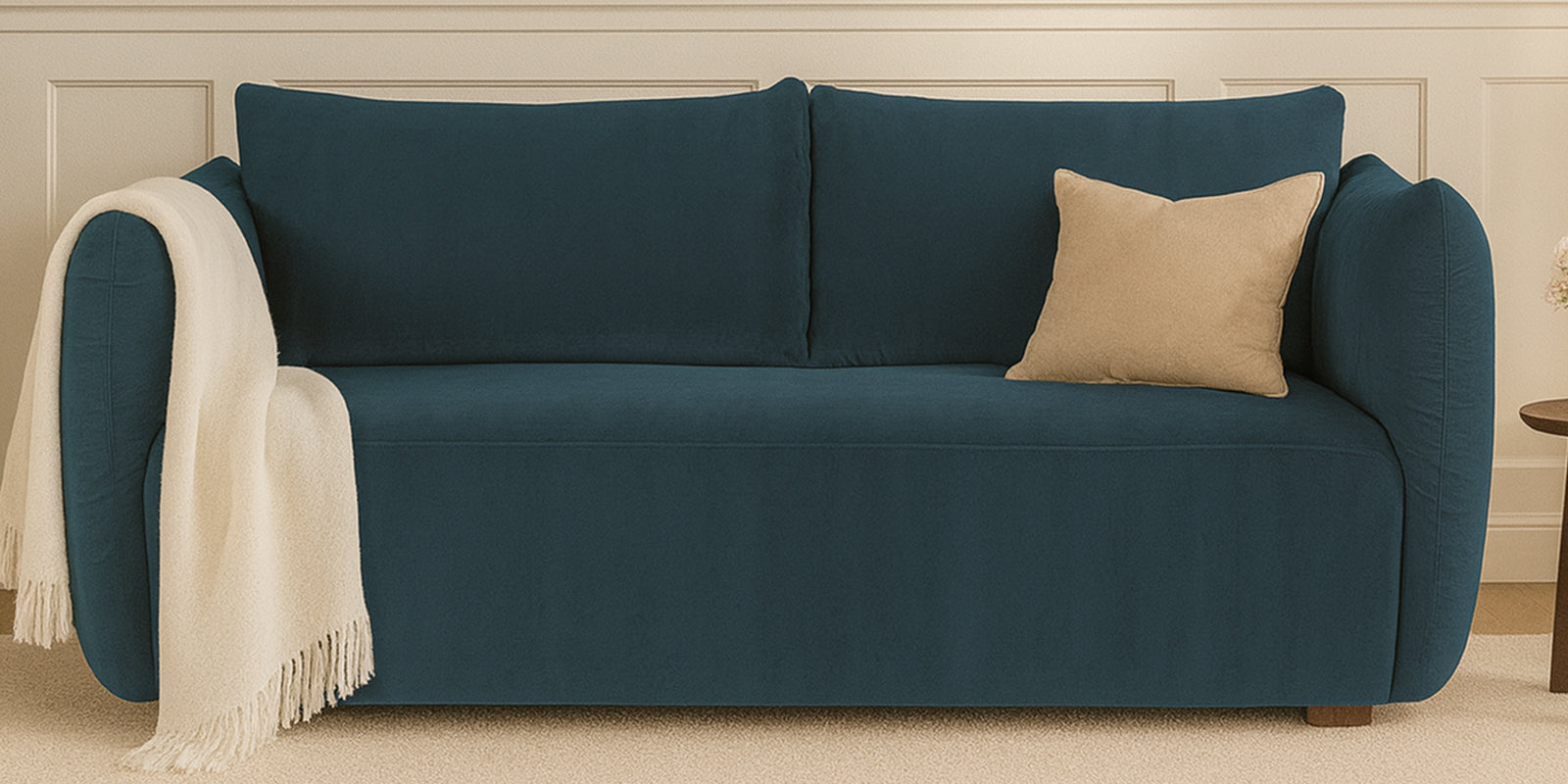 Lisa Fabric 2 Seater Sofa In Sea Blue Colour