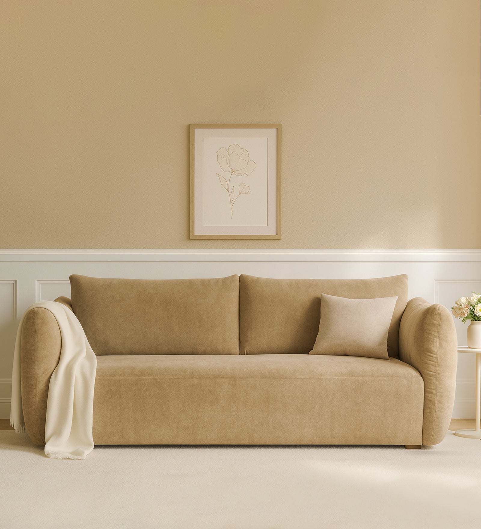 Lisa Fabric 3 Seater Sofa in Copper Brown Colour