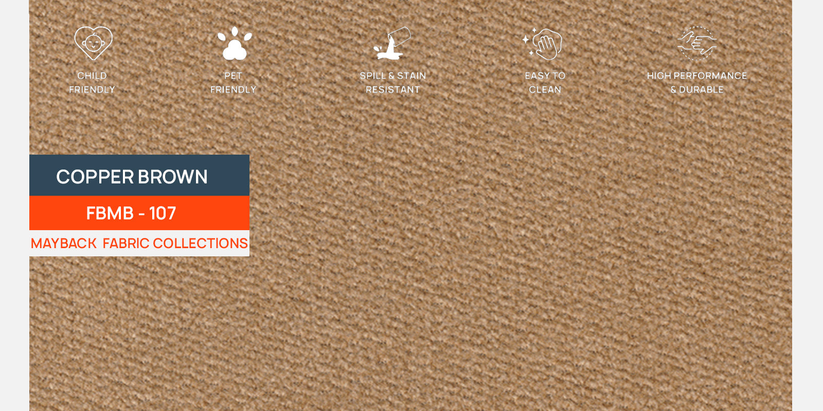 Lisa Fabric 3 Seater Sofa in Copper Brown Colour