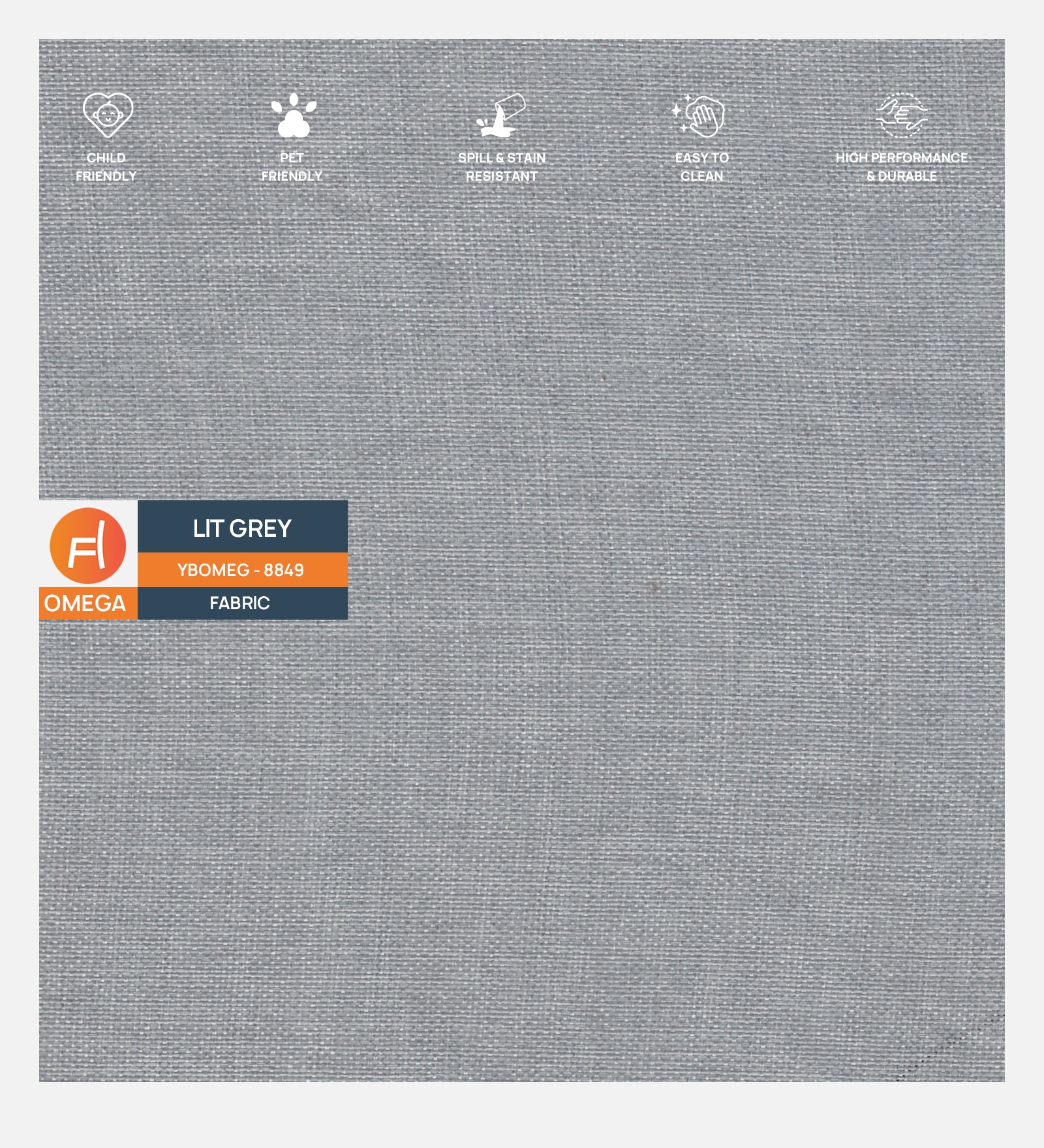 Pool Fabric Pouffe In Lit Grey Colour - Febonic Living