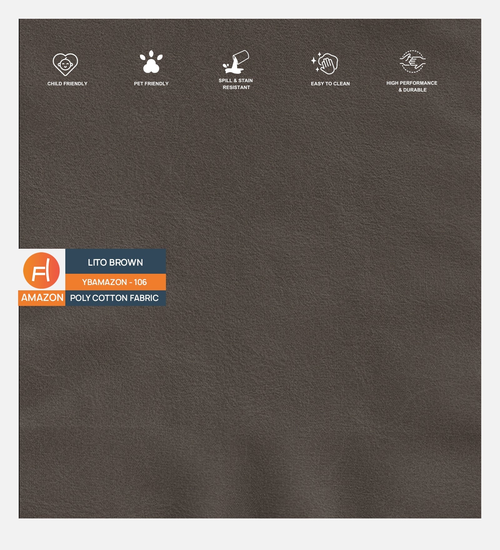 Woody Fabric 1 Seater Sofa In Lito Brown Colour - Febonic Living