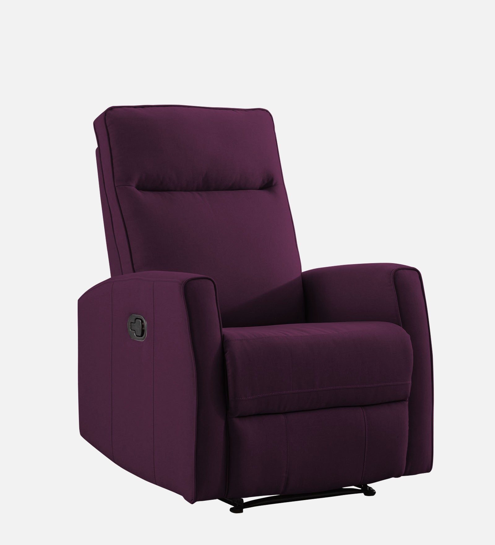 Logan 1 Seater Motorized Fabric Recliner - Greek Purple - Side View by Febonic Living
