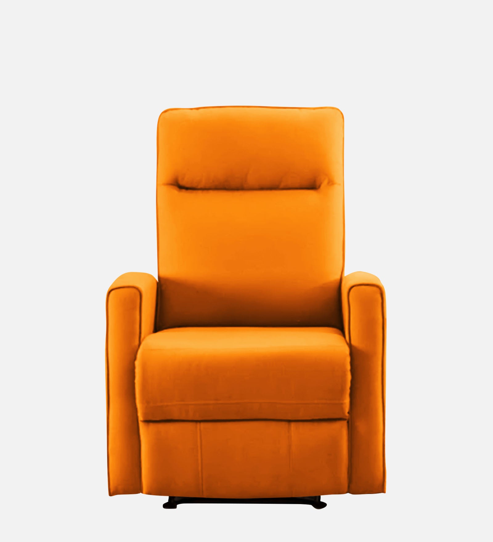 Logan 1 Seater Motorized Fabric Recliner - Vivid Orange - Front View by Febonic Living